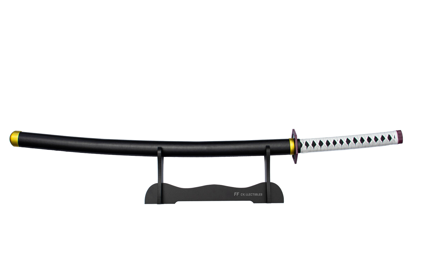 DEMON SLAYER – GIYU TOMIOKA'S NICHIRIN SWORD (with LEATHER sheath and stand)