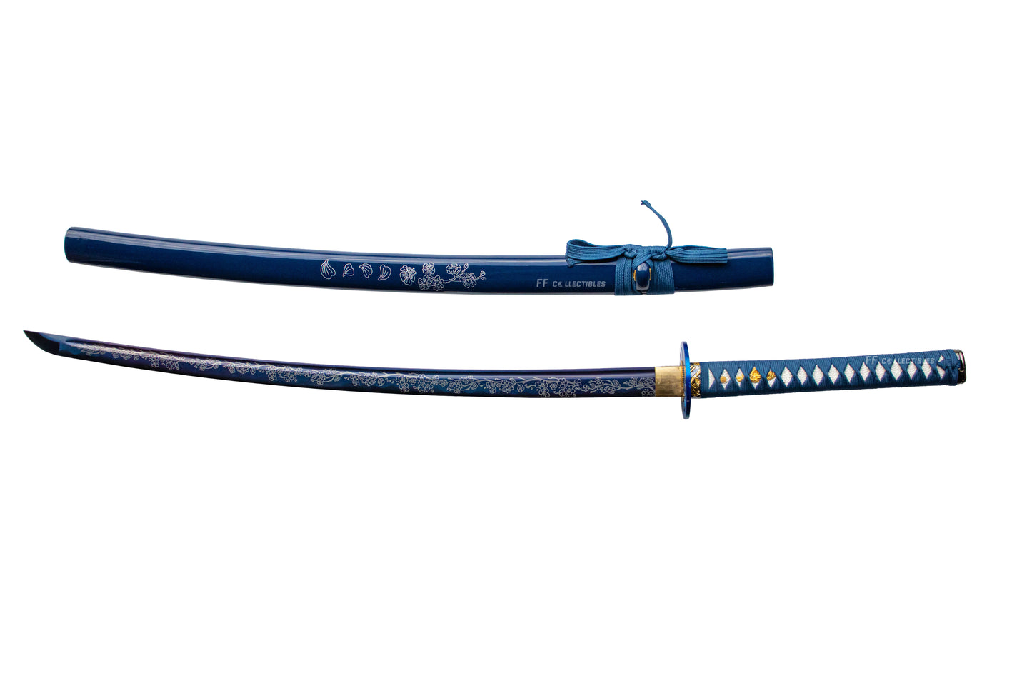 BLUE SAKURA - HAND FORGED CARBON STEEL JAPANESE KATANA (with FREE sword stand)