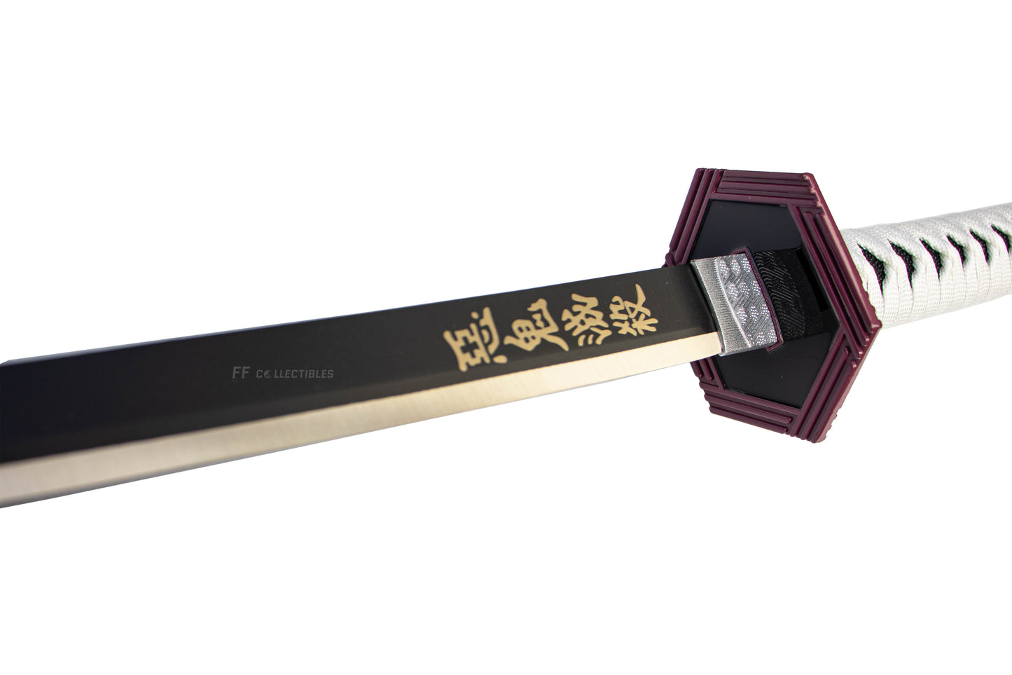 DEMON SLAYER – GIYU TOMIOKA'S NICHIRIN SWORD (with LEATHER sheath and stand)