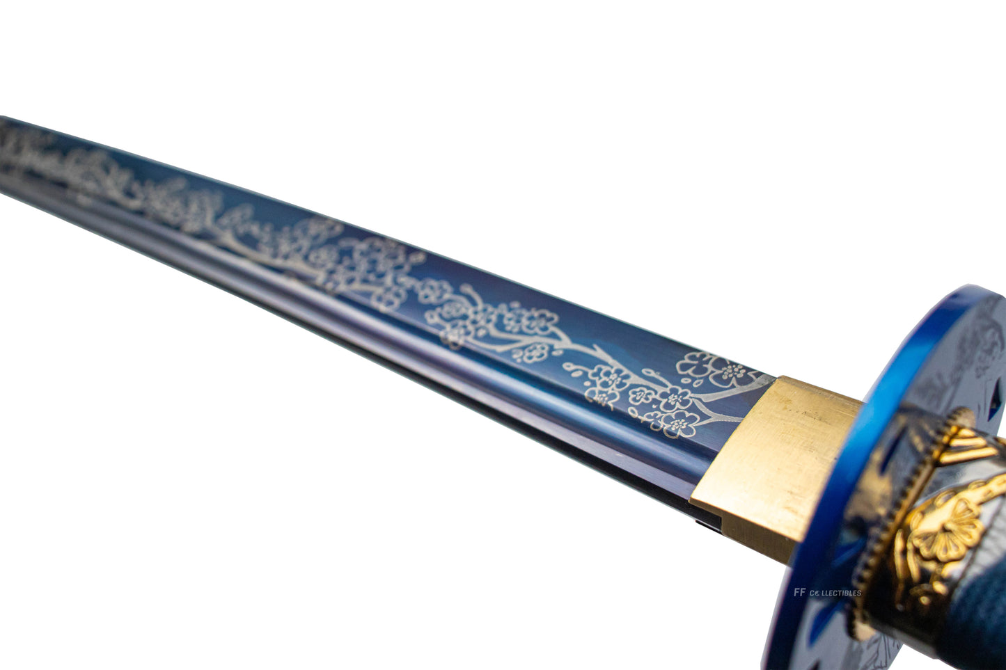 BLUE SAKURA - HAND FORGED CARBON STEEL JAPANESE KATANA (with FREE sword stand)