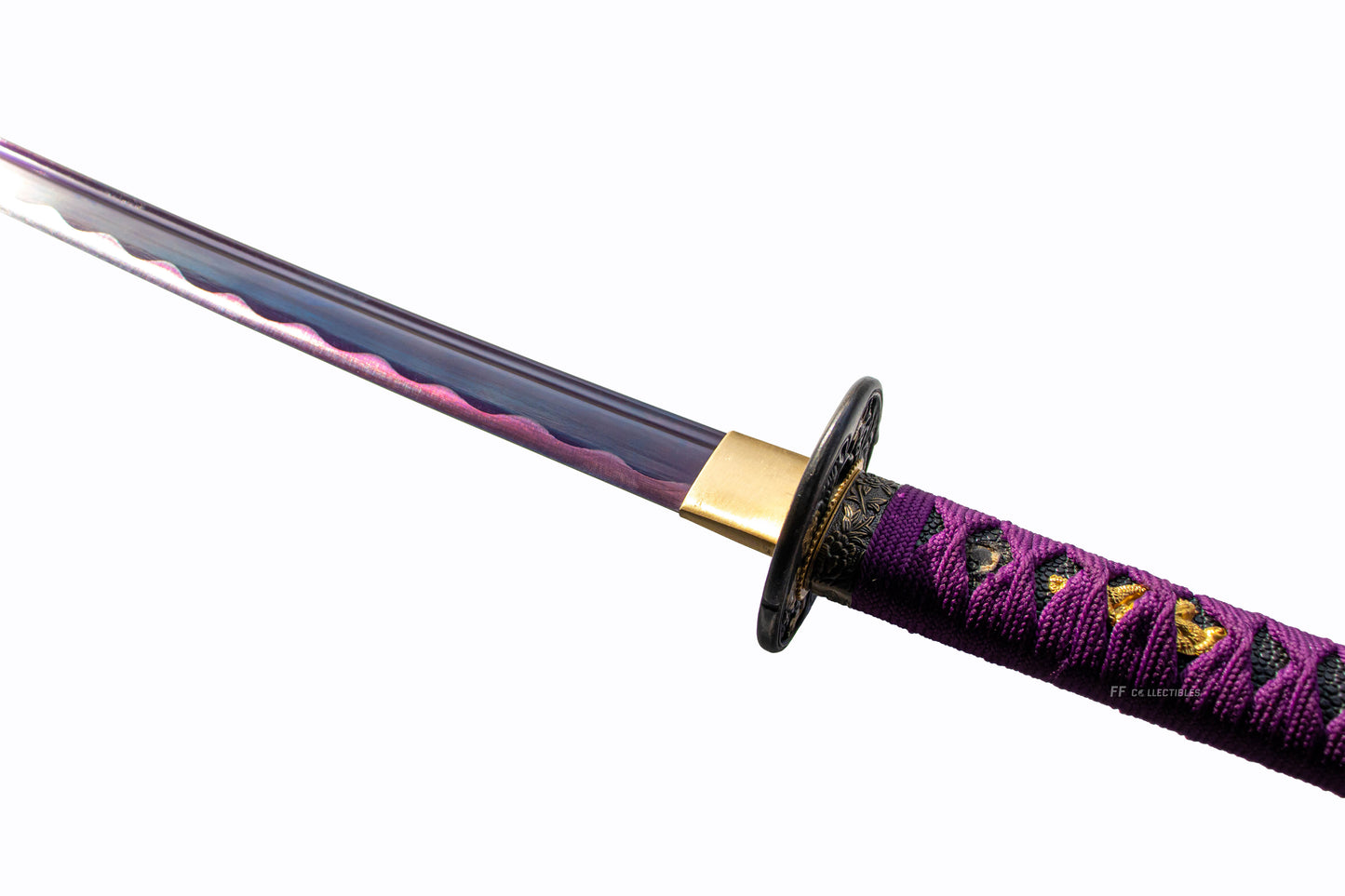 MURASAKI NO HANA, PURPLE FLOWER - HAND FORGED CARBON STEEL JAPANESE KATANA (with FREE sword stand)