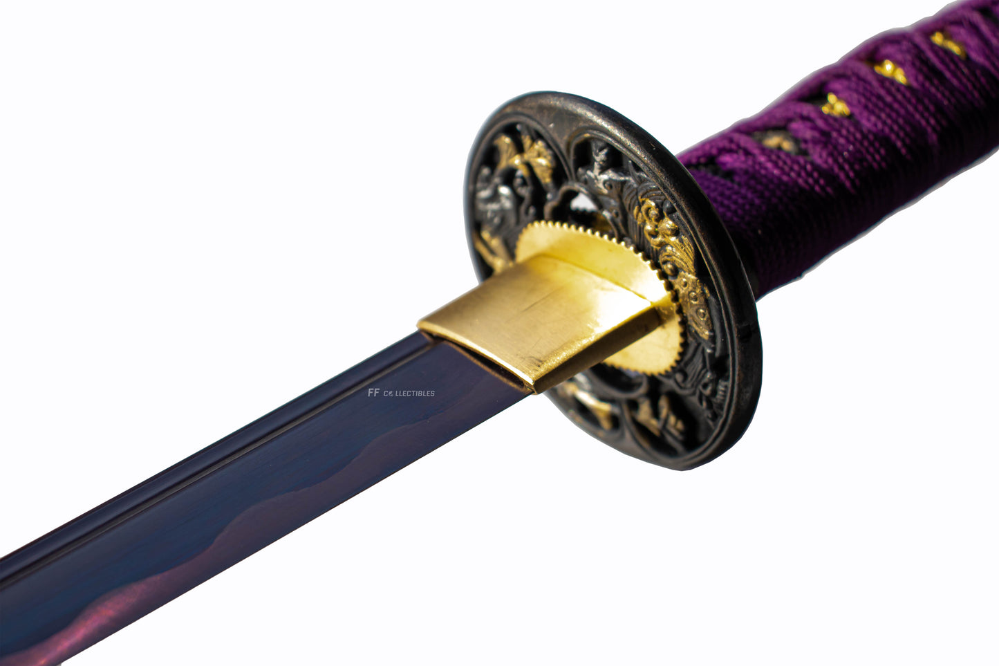 MURASAKI NO HANA, PURPLE FLOWER - HAND FORGED CARBON STEEL JAPANESE KATANA (with FREE sword stand)