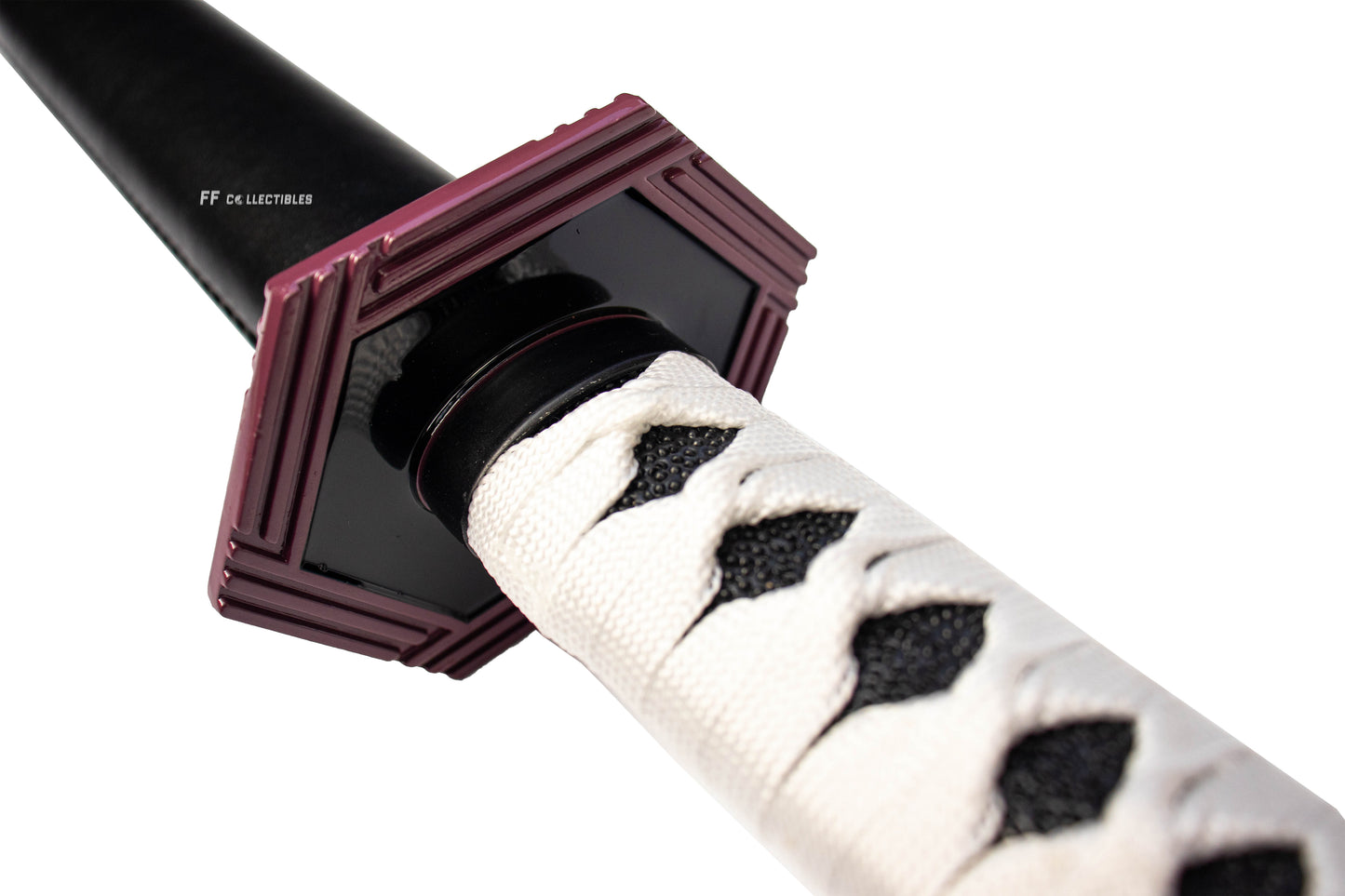 DEMON SLAYER – GIYU TOMIOKA'S NICHIRIN SWORD (with LEATHER sheath and stand)