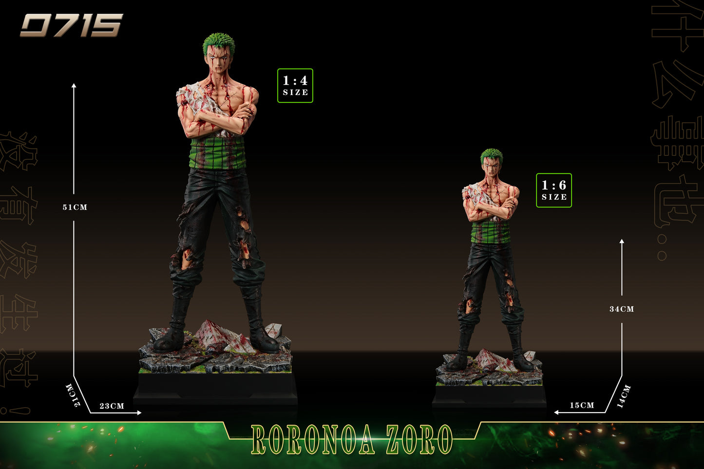 0715 STUDIO – ONE PIECE: BATTLE DAMAGED SERIES 1. BLOODY ZORO [IN STOCK]