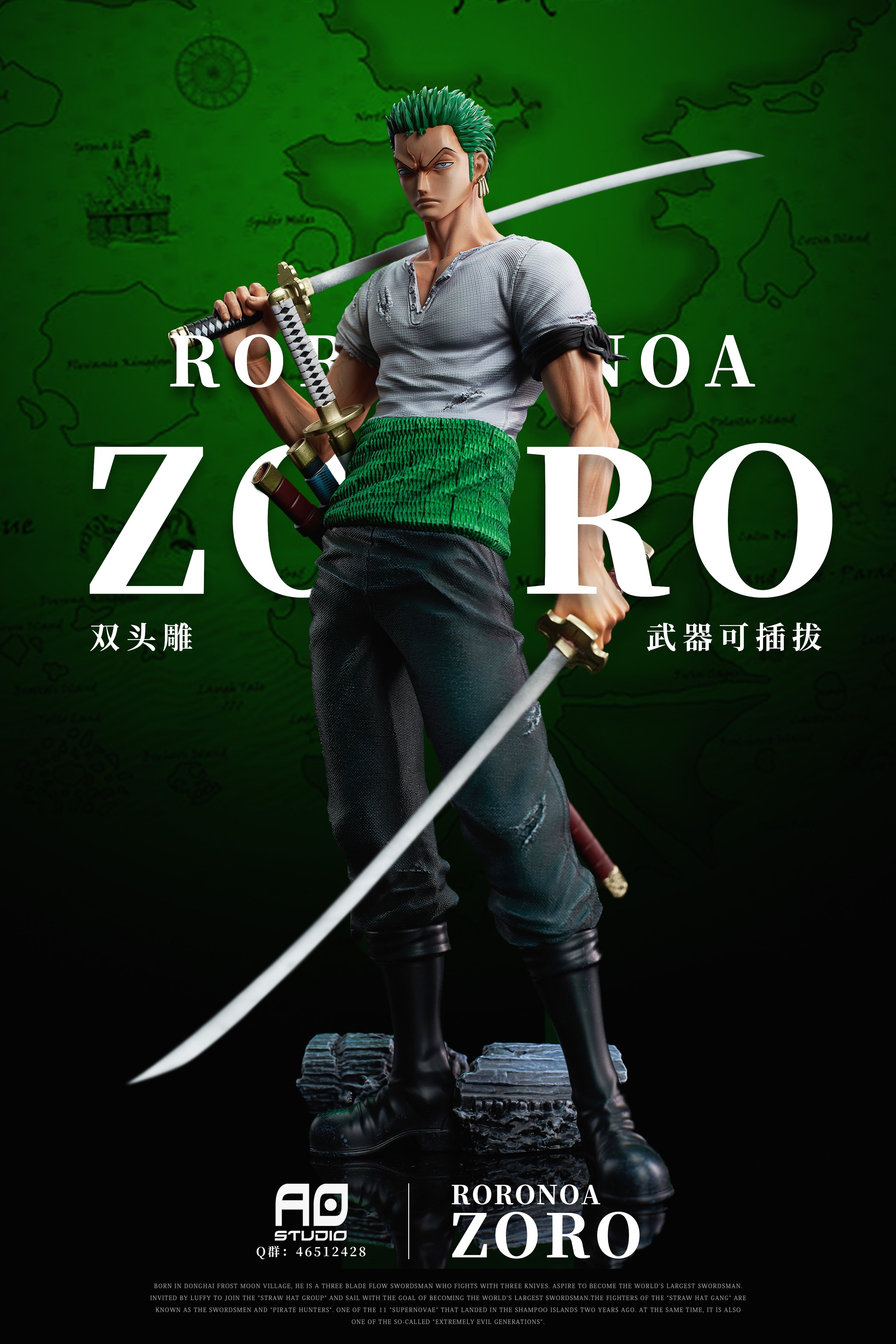 Roronoa Zoro Time Skip Zoro Chibi One Piece (post Time Skip Outfit)