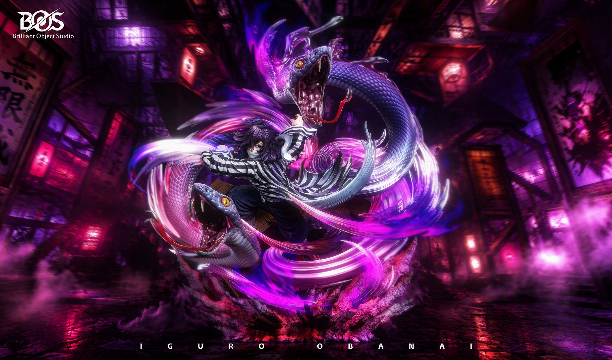 BRILLIANT OBJECT STUDIO - DEMON SLAYER OBANAI IGURO, FOURTH FORM TWIN-HEADED REPTILE 3