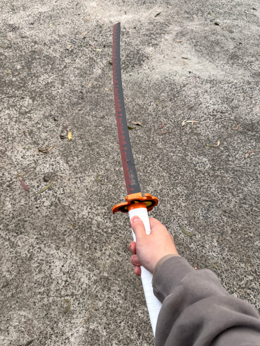 DEMON SLAYER - KYOJURO RENGOKU'S NICHIRIN SWORD (w FREE sword stand)
