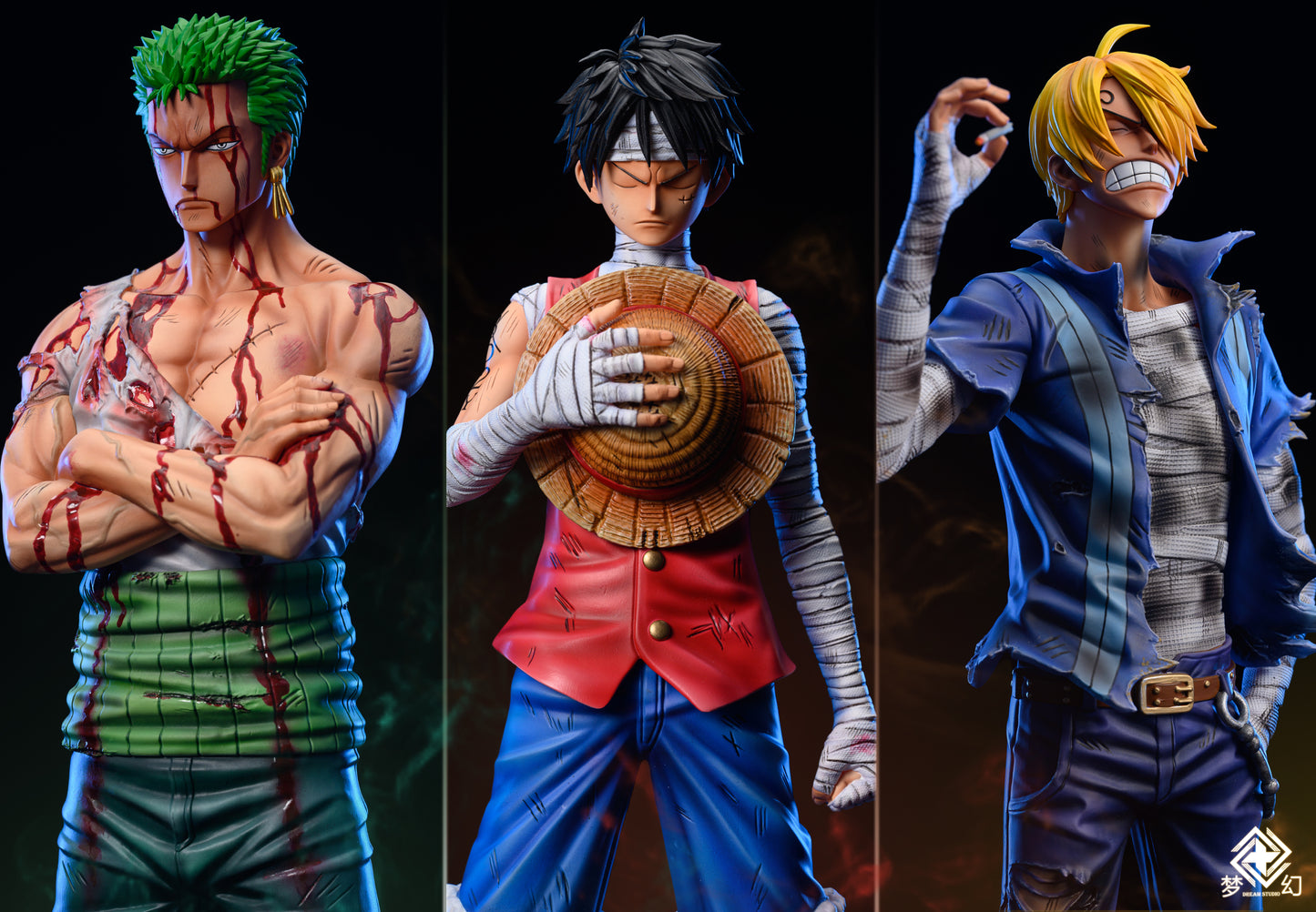 DREAM STUDIO – ONE PIECE: MONSTER TRIO ICONIC SCENE SERIES 2. SKYPIEA SANJI AND 3. 3D2Y LUFFY [SOLD OUT]