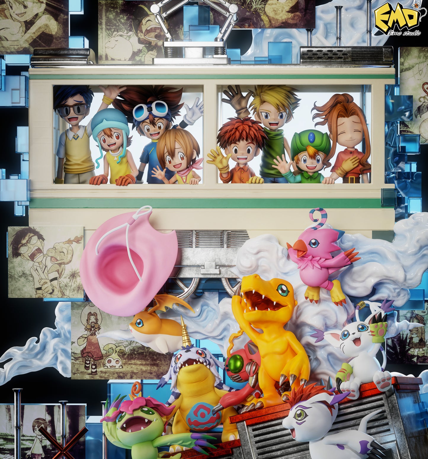 EMO STUDIO - DIGIMON: 7. 1ST ANNIVERSARY FIRST GENERATION DIGIMON [PRE-ORDER]