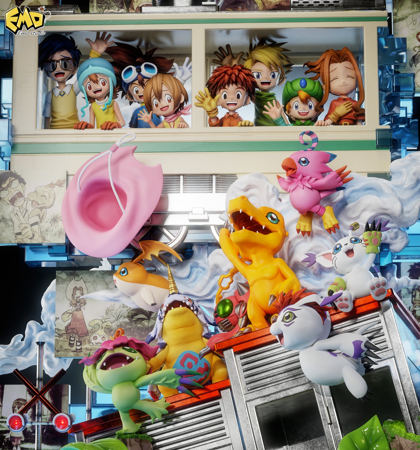 EMO STUDIO - DIGIMON: 7. 1ST ANNIVERSARY FIRST GENERATION DIGIMON [PRE-ORDER]