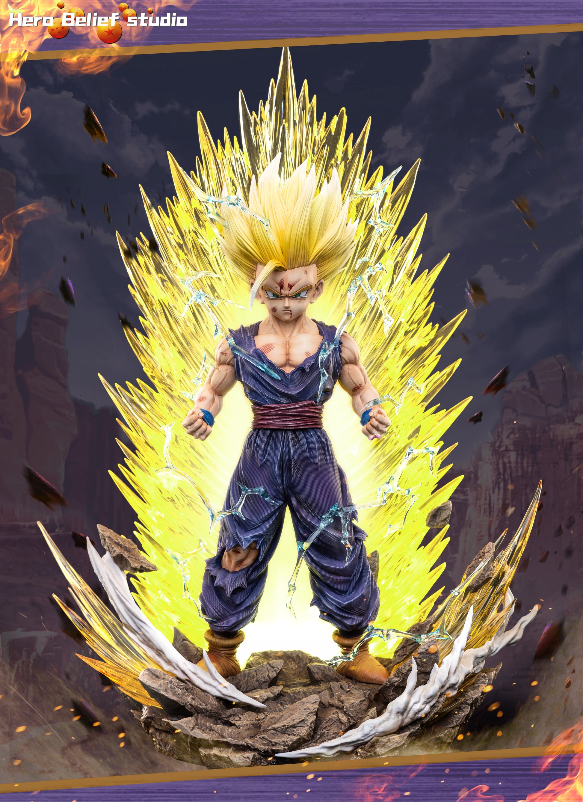Statue en résine Dragon Ball DU Studio SSJ Goku V2 Statue en résine Dragon Ball DU Studio SSJ Goku V2