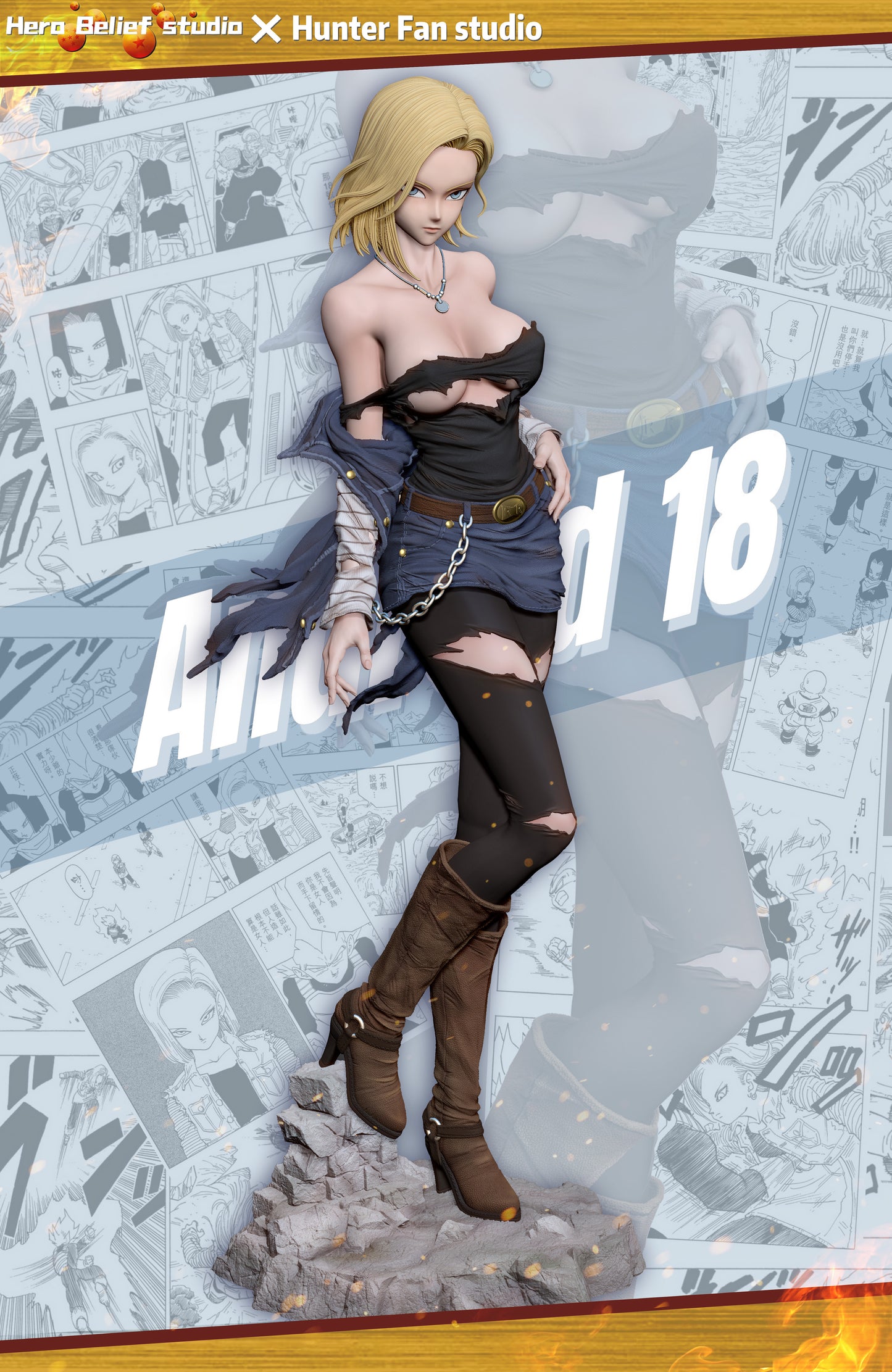 HERO BELIEF x HUNTER FAN STUDIO – DRAGON BALL Z: CHARM SERIES, ANDROID 18 (18+) [PRE-ORDER]