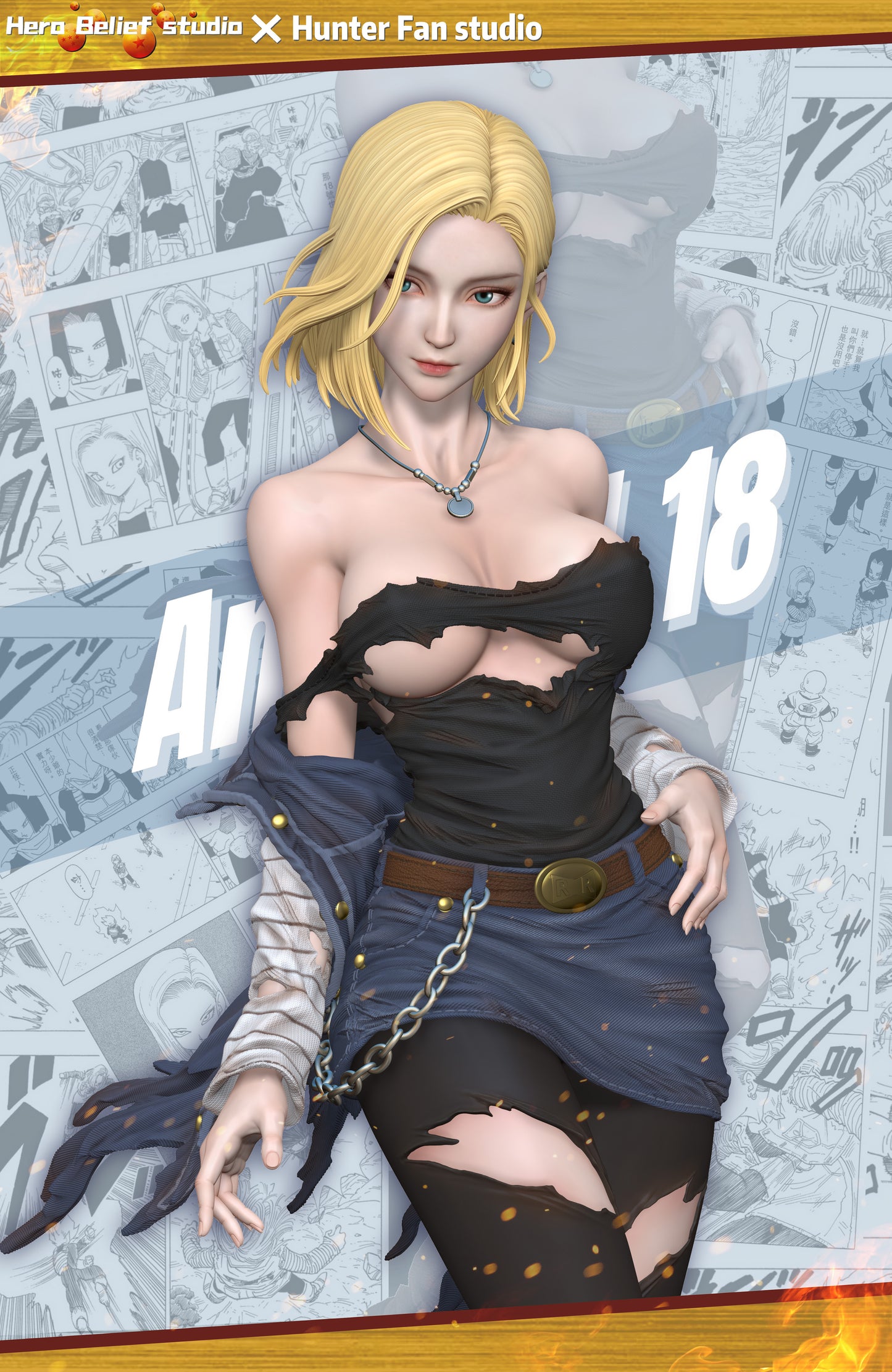 HERO BELIEF x HUNTER FAN STUDIO – DRAGON BALL Z: CHARM SERIES, ANDROID 18 (18+) [PRE-ORDER]