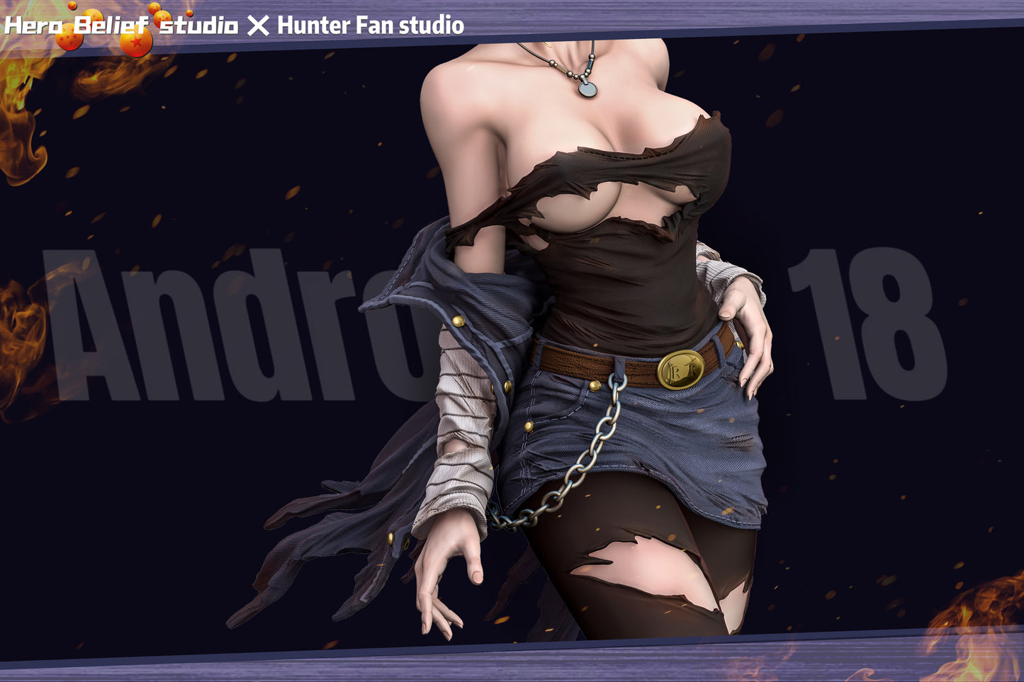 HERO BELIEF x HUNTER FAN STUDIO – DRAGON BALL Z: CHARM SERIES, ANDROID 18 (18+) [PRE-ORDER]