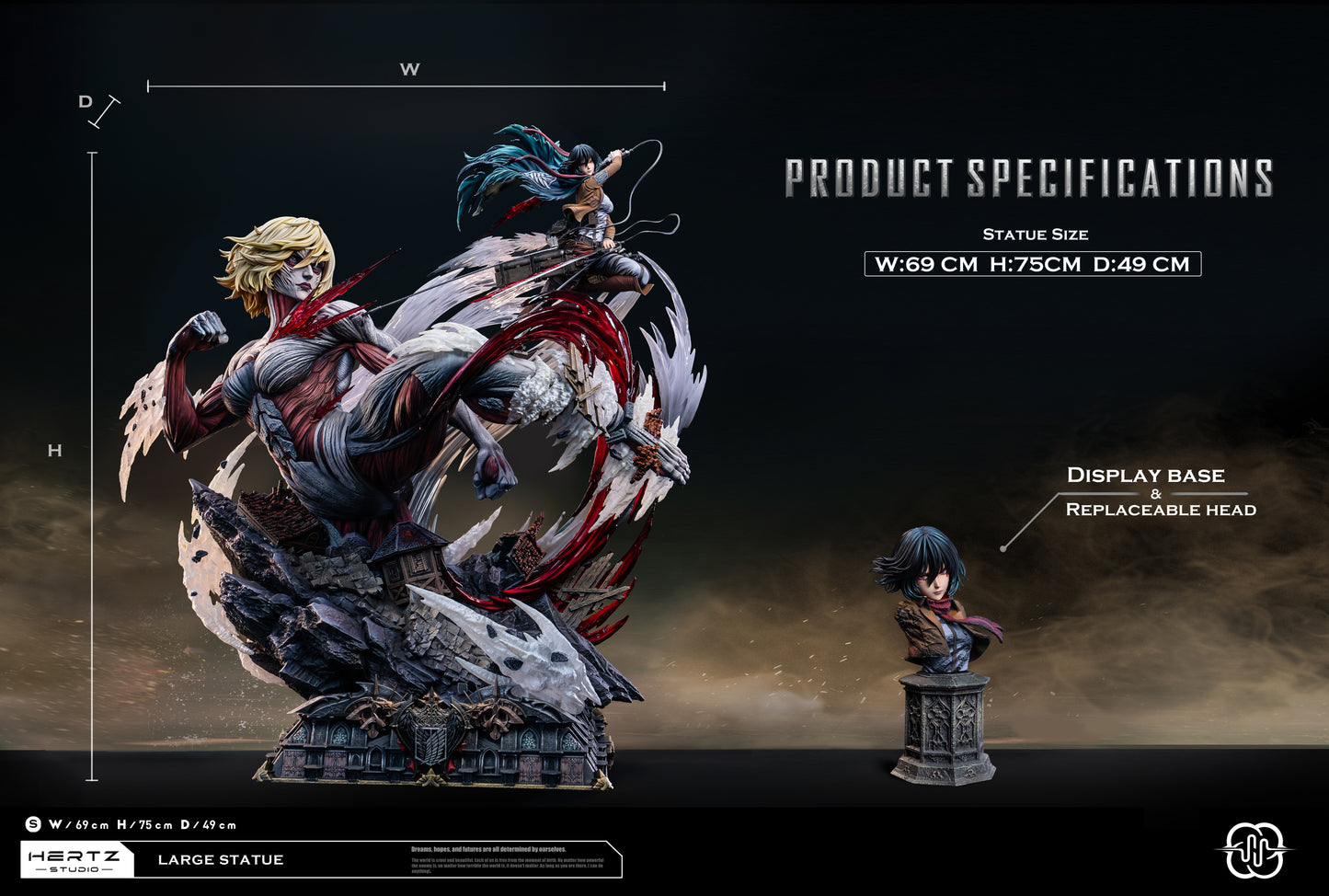 HERTZ STUDIO – ATTACK ON TITAN: 3. MIKASA ACKERMAN VS THE FEMALE TITAN [PRE-ORDER]