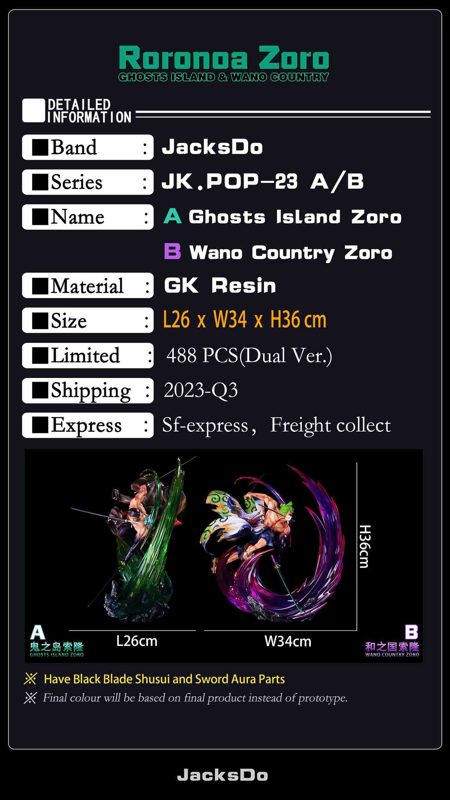JACKSDO STUDIO – ONE PIECE: ONIGASHIMA AND WANO COUNTRY ARC ZORO [PRE-ORDER]