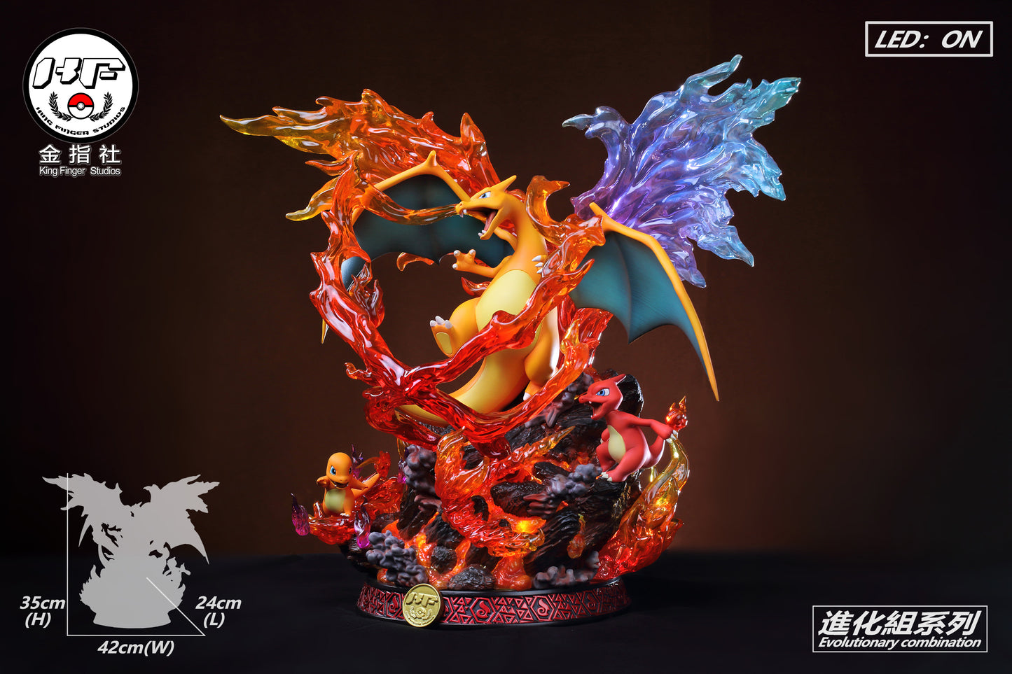 KING FINGER STUDIO – POKEMON: CHARIZARD FAMILY EVOLUTIONARY SERIES [IN STOCK]