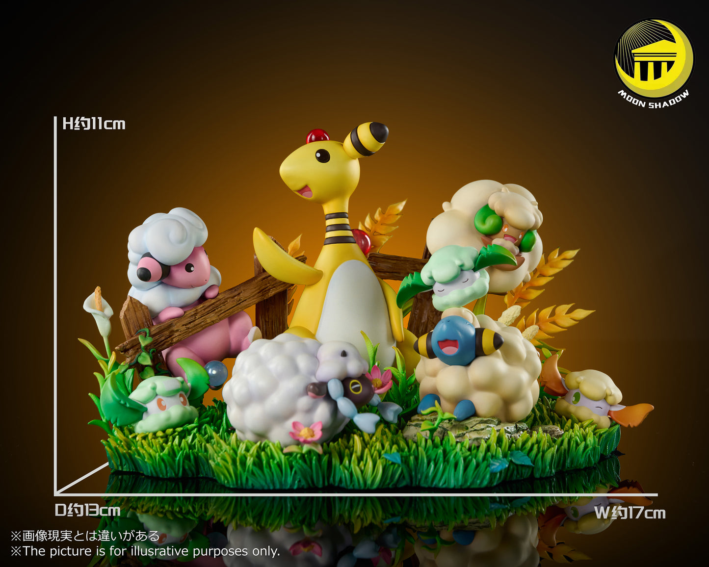 MOON SHADOW STUDIO – POKEMON: NATURE SERIES, AMPHAROS EVOLUTION FAMILY [PRE-ORDER]