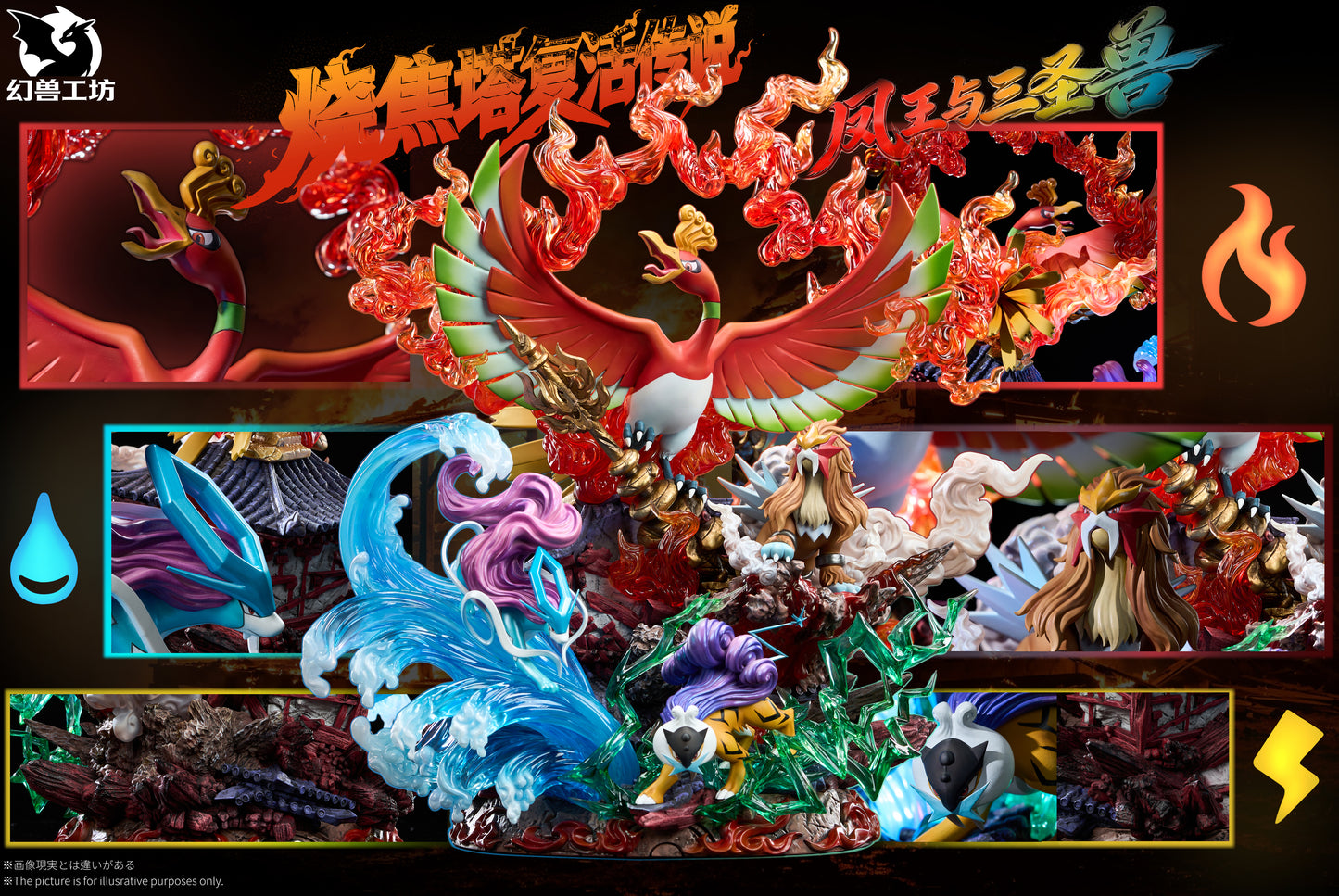 PHANTOM BEAST STUDIO – POKEMON: HO-OH AND THE THREE LEGENDARY BEASTS [PRE-ORDER]