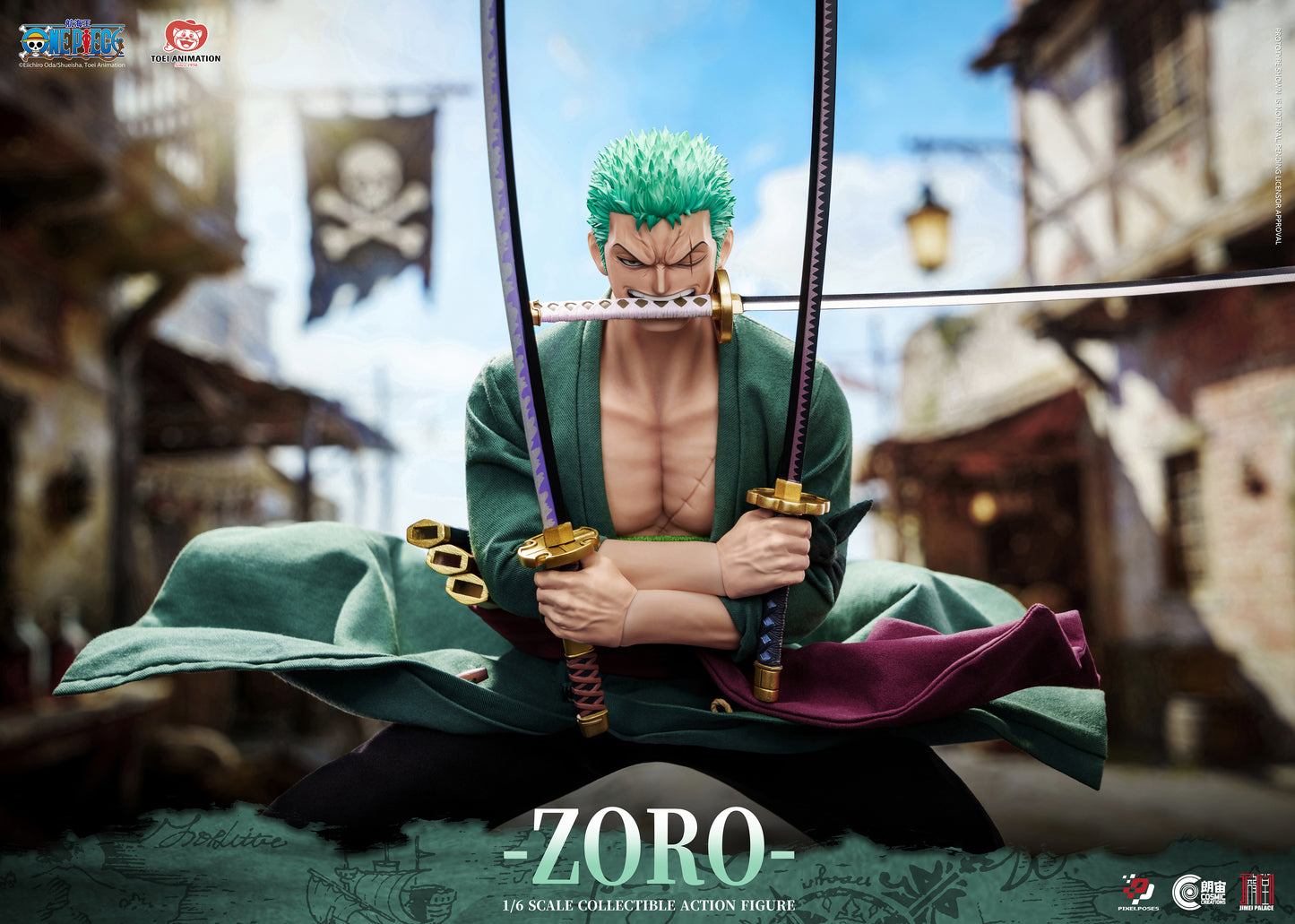 PIXEL POSES x JIMEI PALACE STUDIO – ONE PIECE: 1. RORONOA ZORO PLATINUM SILICONE 1/6 FIGURE [PRE-ORDER]