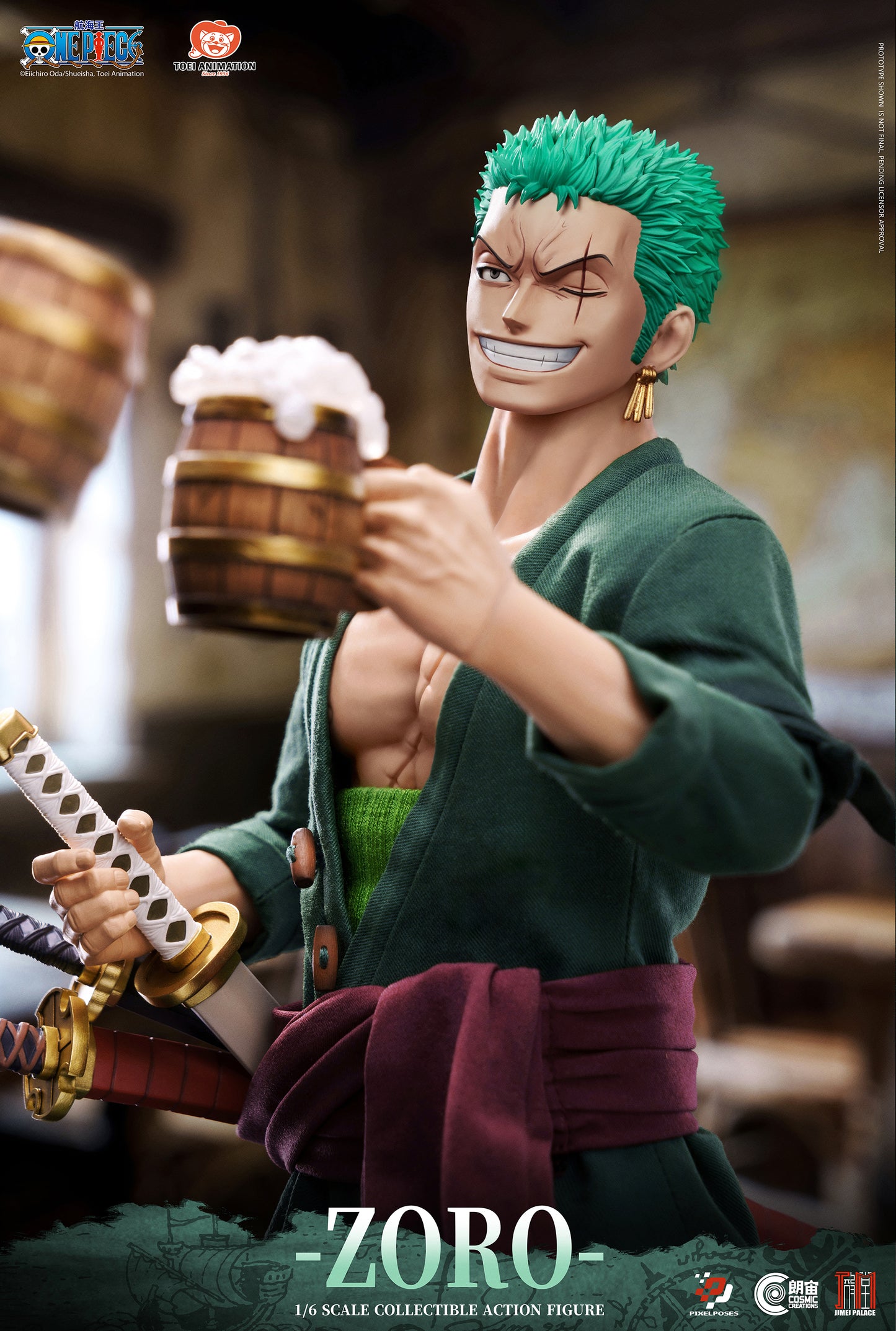 PIXEL POSES x JIMEI PALACE STUDIO – ONE PIECE: 1. RORONOA ZORO PLATINUM SILICONE 1/6 FIGURE [PRE-ORDER]