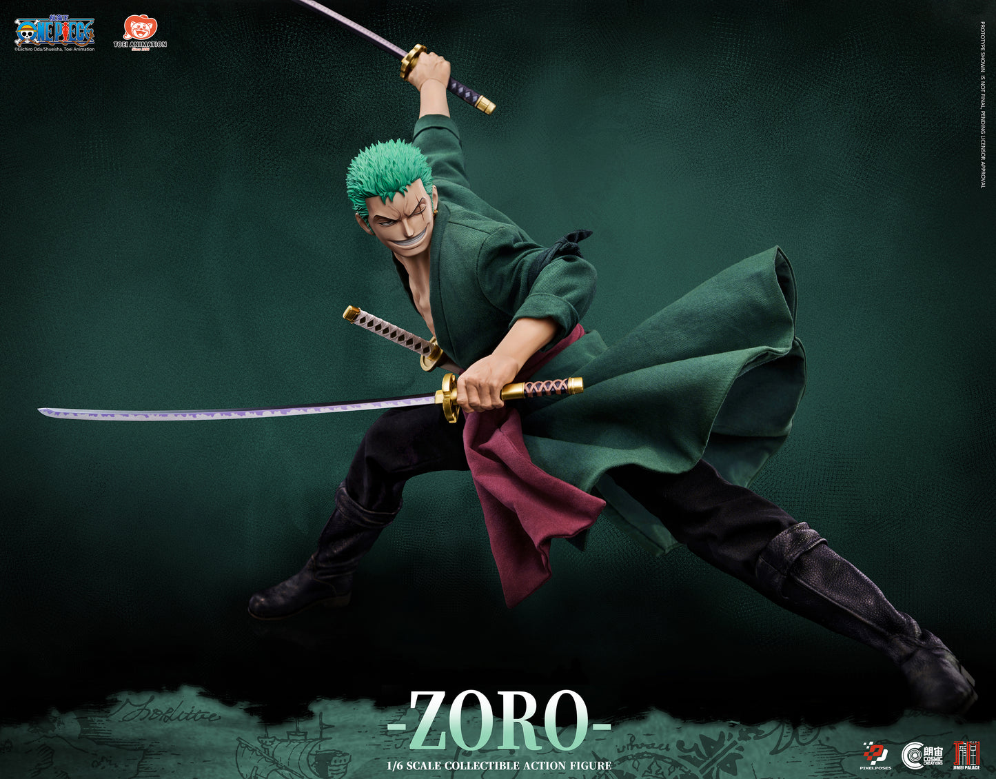 PIXEL POSES x JIMEI PALACE STUDIO – ONE PIECE: 1. RORONOA ZORO PLATINUM SILICONE 1/6 FIGURE [PRE-ORDER]