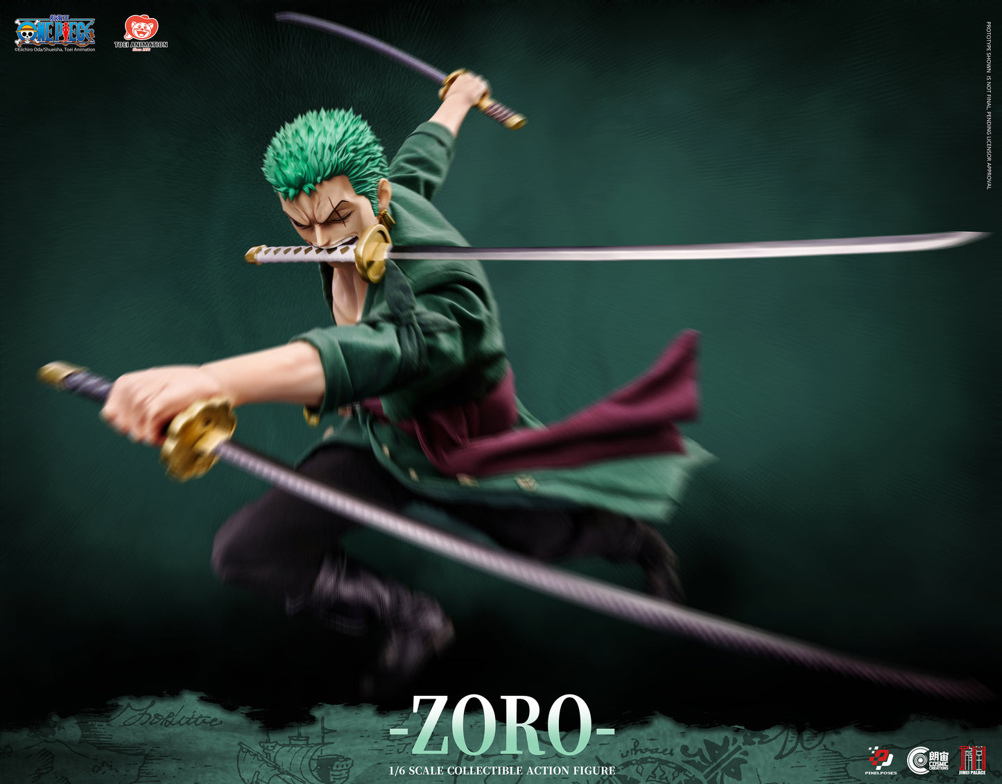 PIXEL POSES x JIMEI PALACE STUDIO – ONE PIECE: 1. RORONOA ZORO PLATINUM SILICONE 1/6 FIGURE [PRE-ORDER]