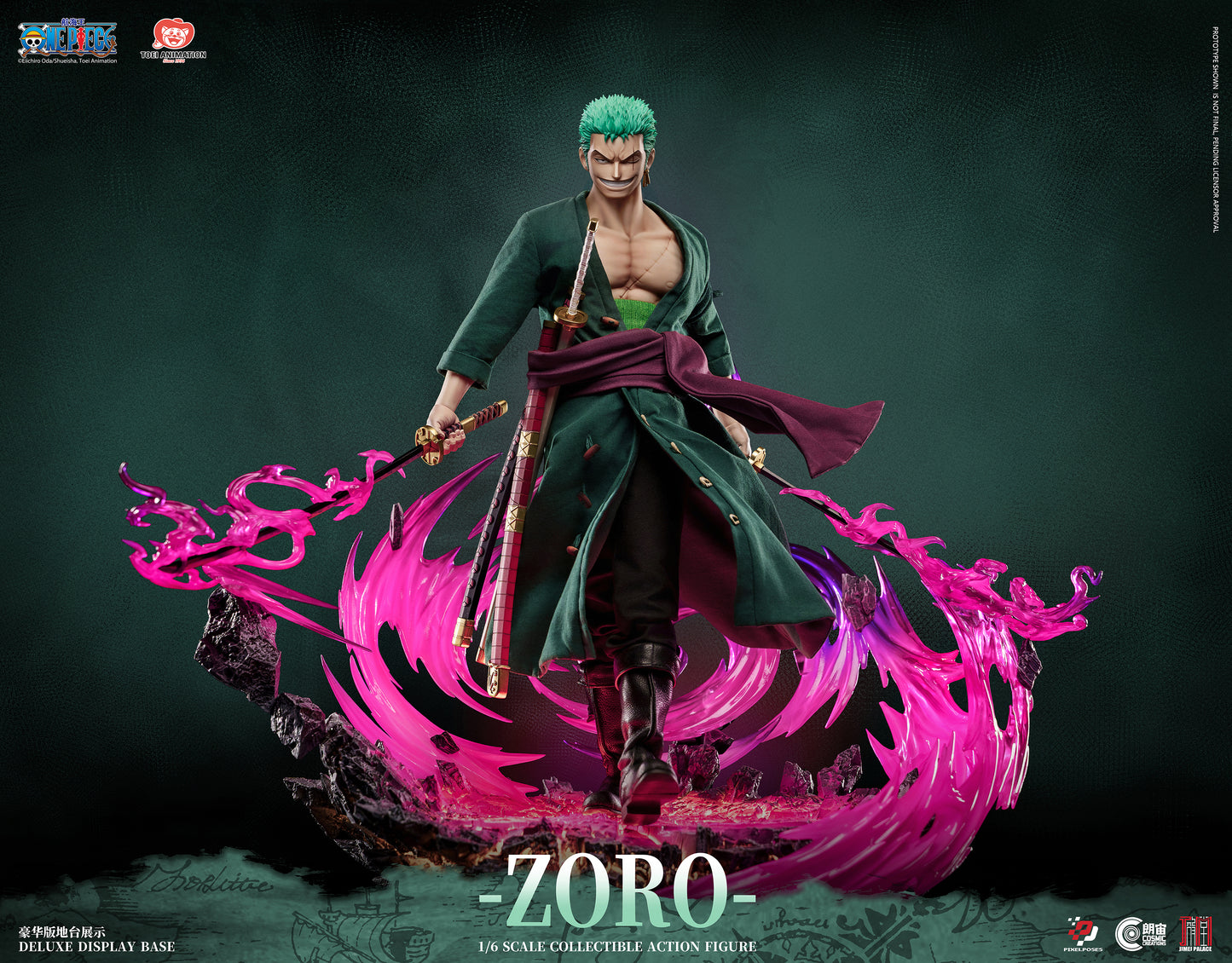 PIXEL POSES x JIMEI PALACE STUDIO – ONE PIECE: 1. RORONOA ZORO PLATINUM SILICONE 1/6 FIGURE [PRE-ORDER]