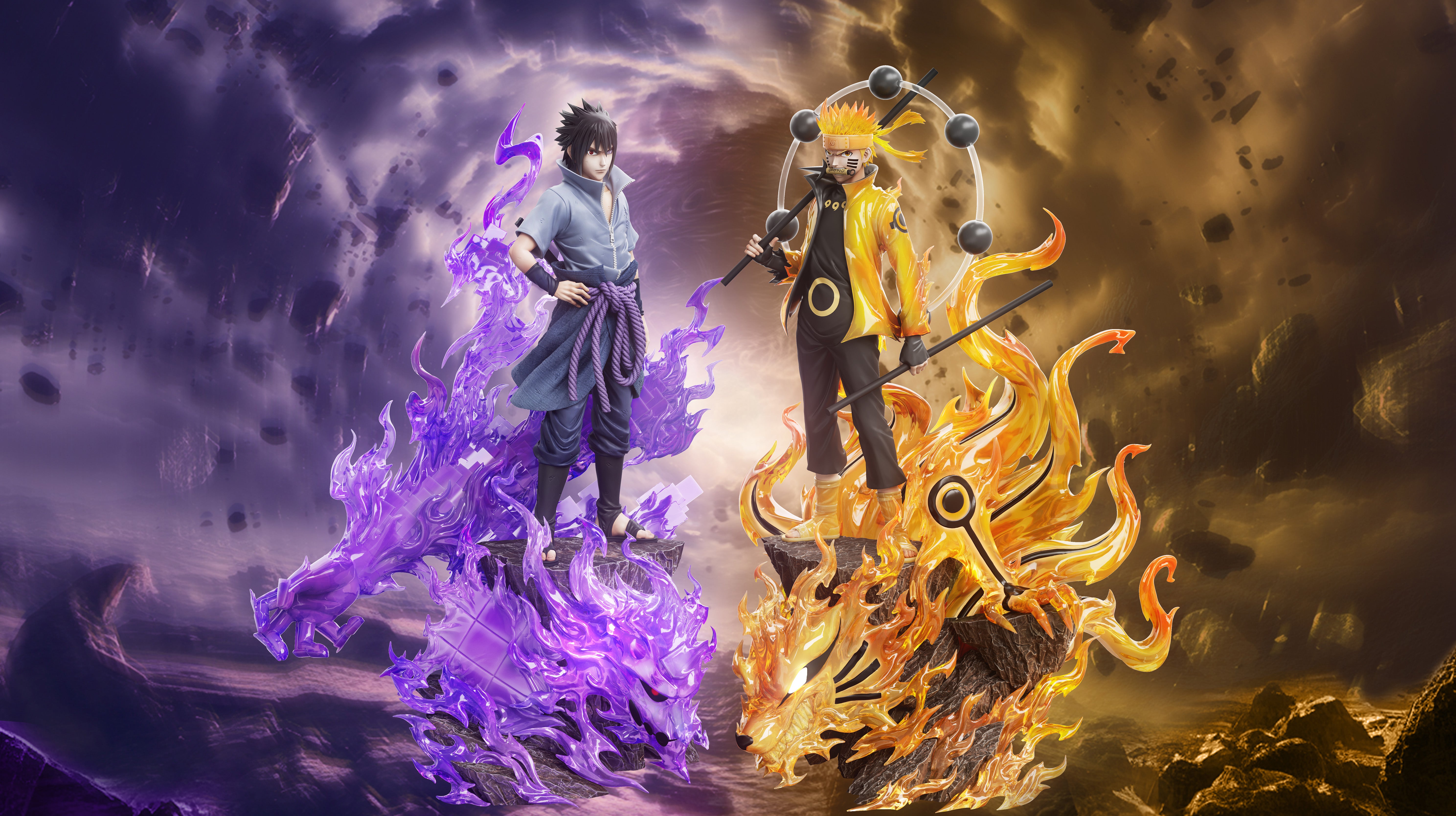 Naruto And Sasuke Sage Of Six Paths Wallpaper Download Sasuke Uchiha