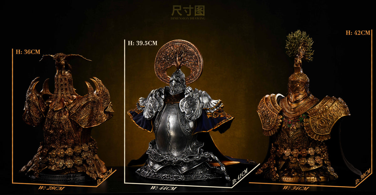 SWORD & WING STUDIO - ELDEN RING TREE SENTINEL, DRACONIC TREE SENTINEL AND HALIGTREE KNIGHT LORETTA BUST 13 16