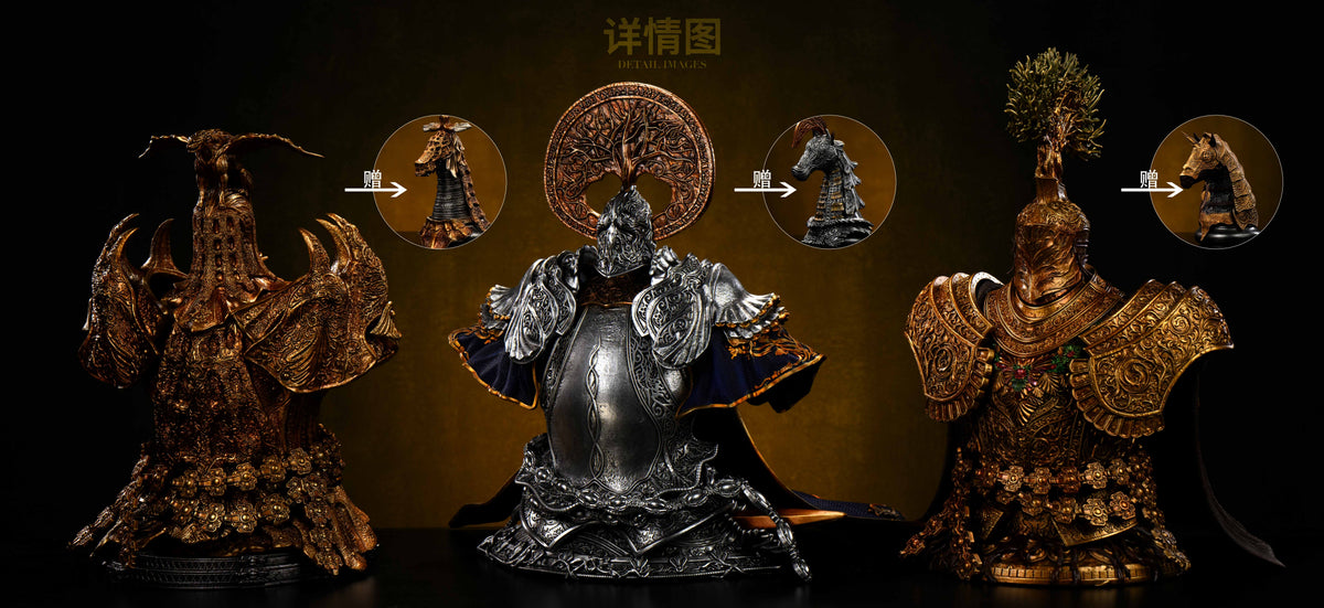 SWORD & WING STUDIO - ELDEN RING TREE SENTINEL, DRACONIC TREE SENTINEL AND HALIGTREE KNIGHT LORETTA BUST 13 17