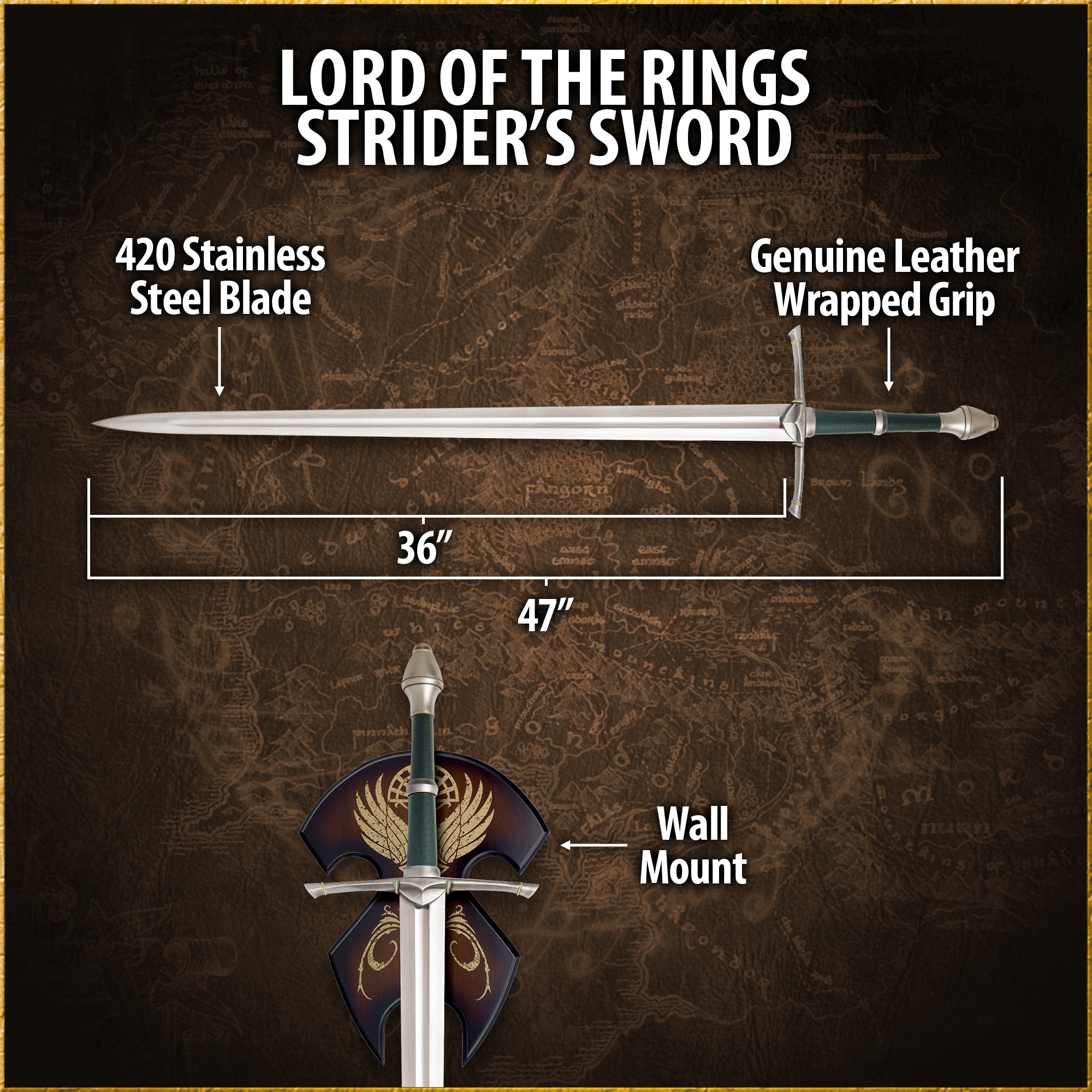 UNITED CUTLERY – LORD OF THE RINGS: SWORD OF STRIDER (UC1299) – FF ...