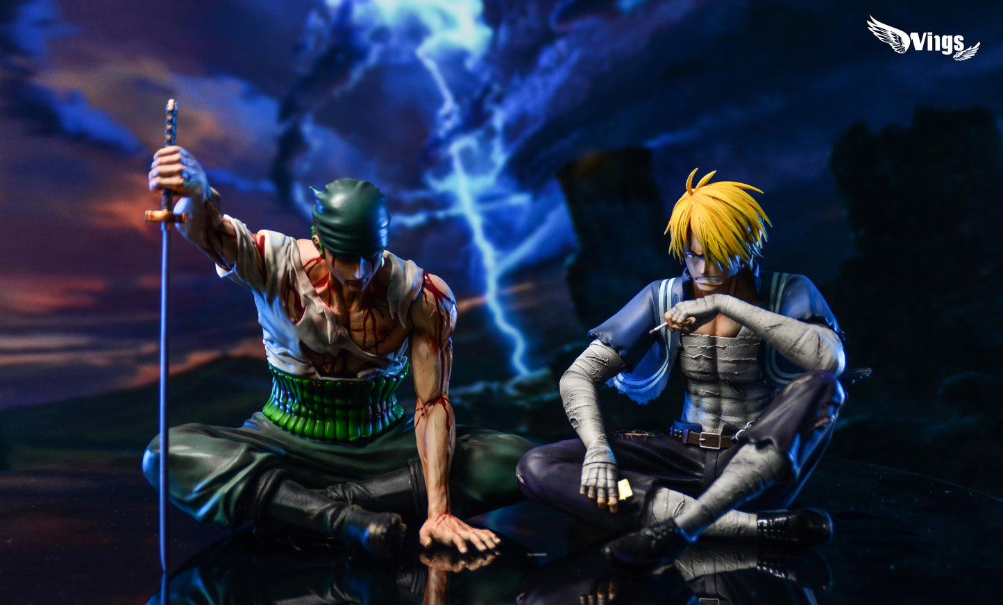 WINGS STUDIO – ONE PIECE: SITTING POSE SERIES 2. BATTLE DAMAGED SANJI [IN STOCK]