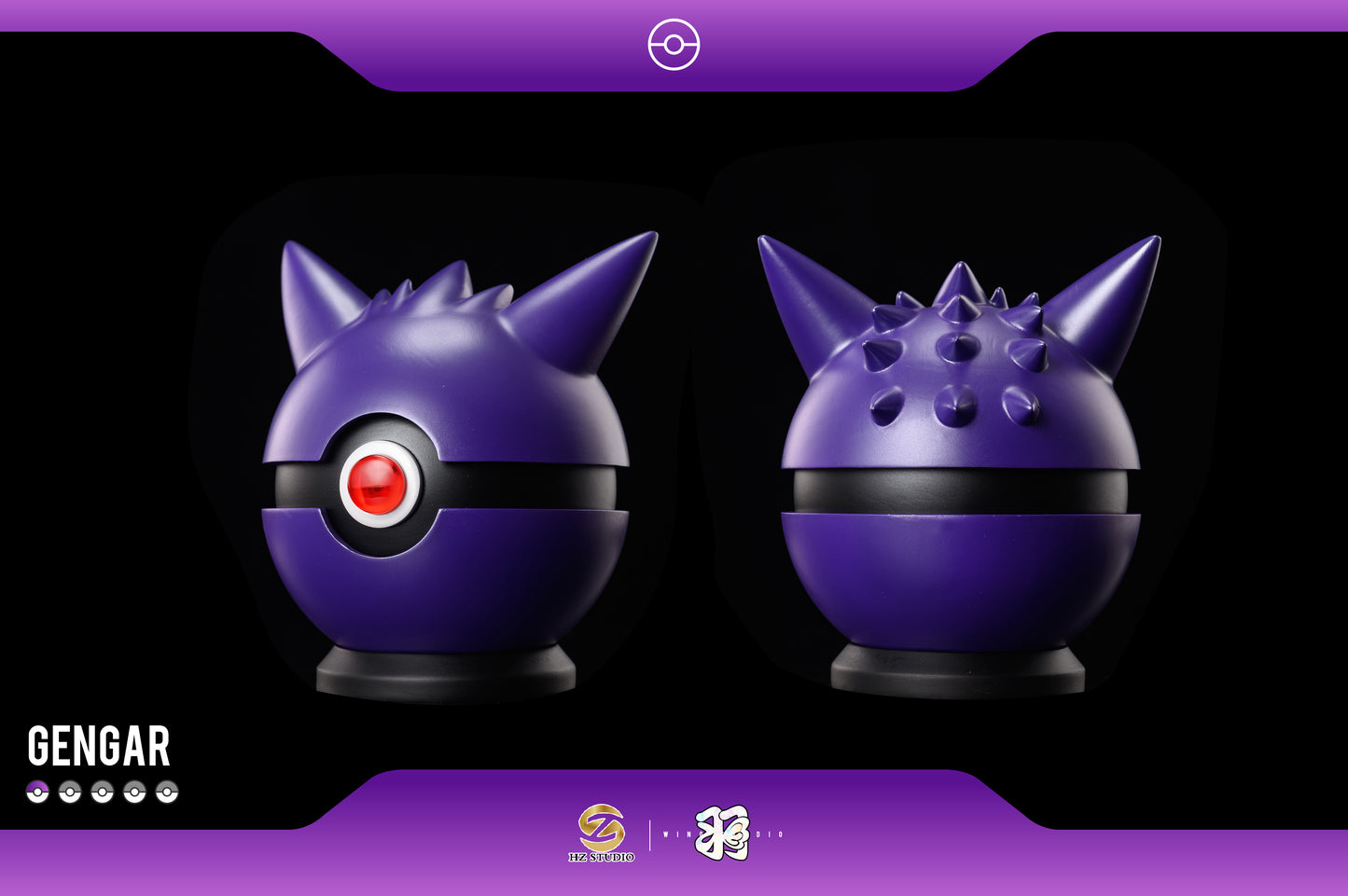 WING x HZ STUDIO – POKEMON: ASH’S CHAMPIONSHIP TEAM POKE BALL SERIES 02. GENGAR POKE BALL [IN STOCK]