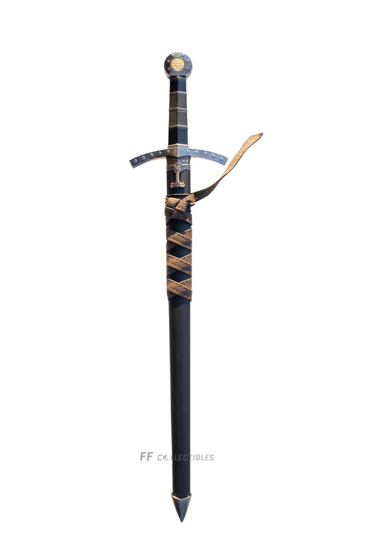 MEDIEVAL KNIGHTS OF TEMPLAR CRUSADER - SHORT SWORD (w FREE SWORD STAND)