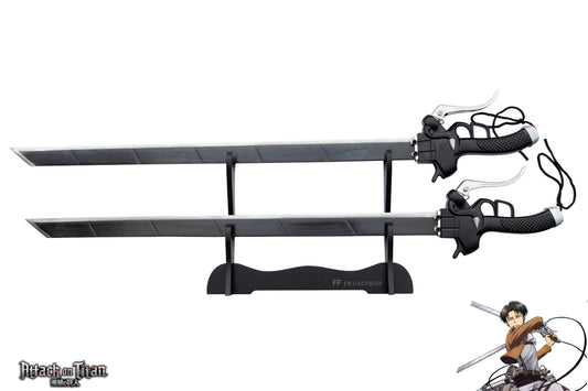 ATTACK ON TITAN (SHINGEKI NO KYOJIN) - 3DMG DUAL SWORD SET (with FREE stand)