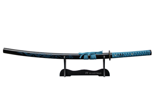 SEIRYU, AZURE DRAGON - HAND FORGED CARBON STEEL JAPANESE KATANA (with FREE sword stand)