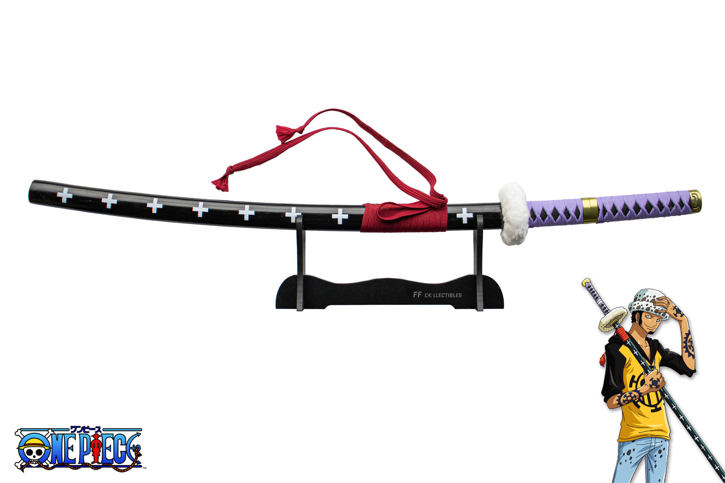 ONE PIECE – KIKOKU, THE SWORD OF TRAFALGAR LAW (w FREE sword stand)