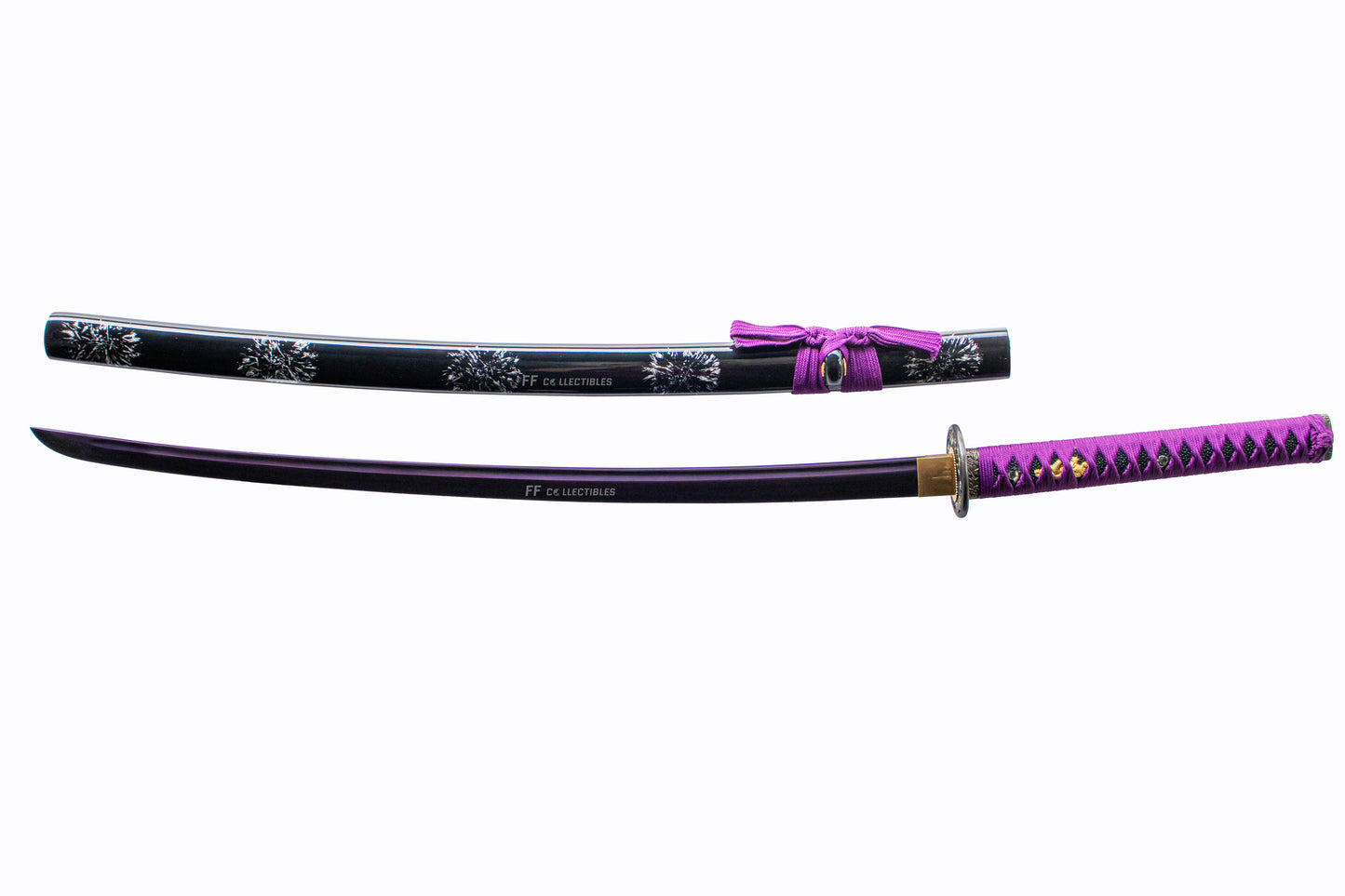 MURASAKI NO HANA, PURPLE FLOWER - HAND FORGED CARBON STEEL JAPANESE KATANA (with FREE sword stand)