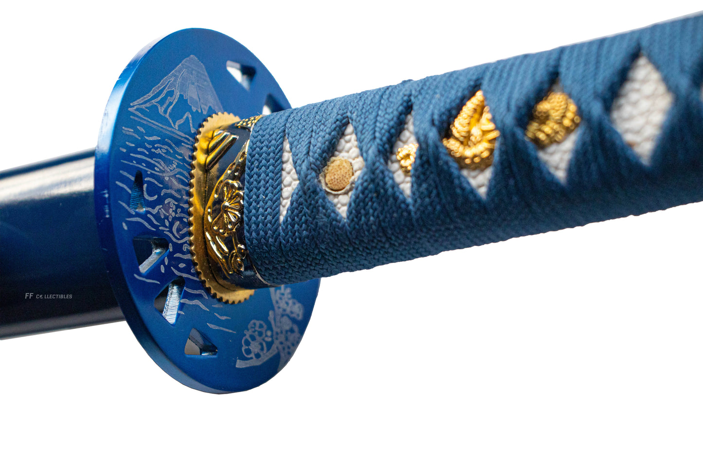 BLUE SAKURA - HAND FORGED CARBON STEEL JAPANESE KATANA (with FREE sword stand)