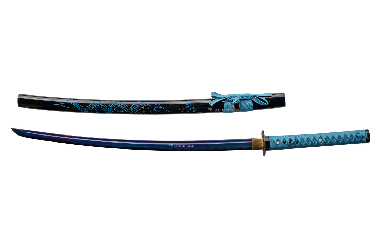SEIRYU, AZURE DRAGON - HAND FORGED CARBON STEEL JAPANESE KATANA (with FREE sword stand)