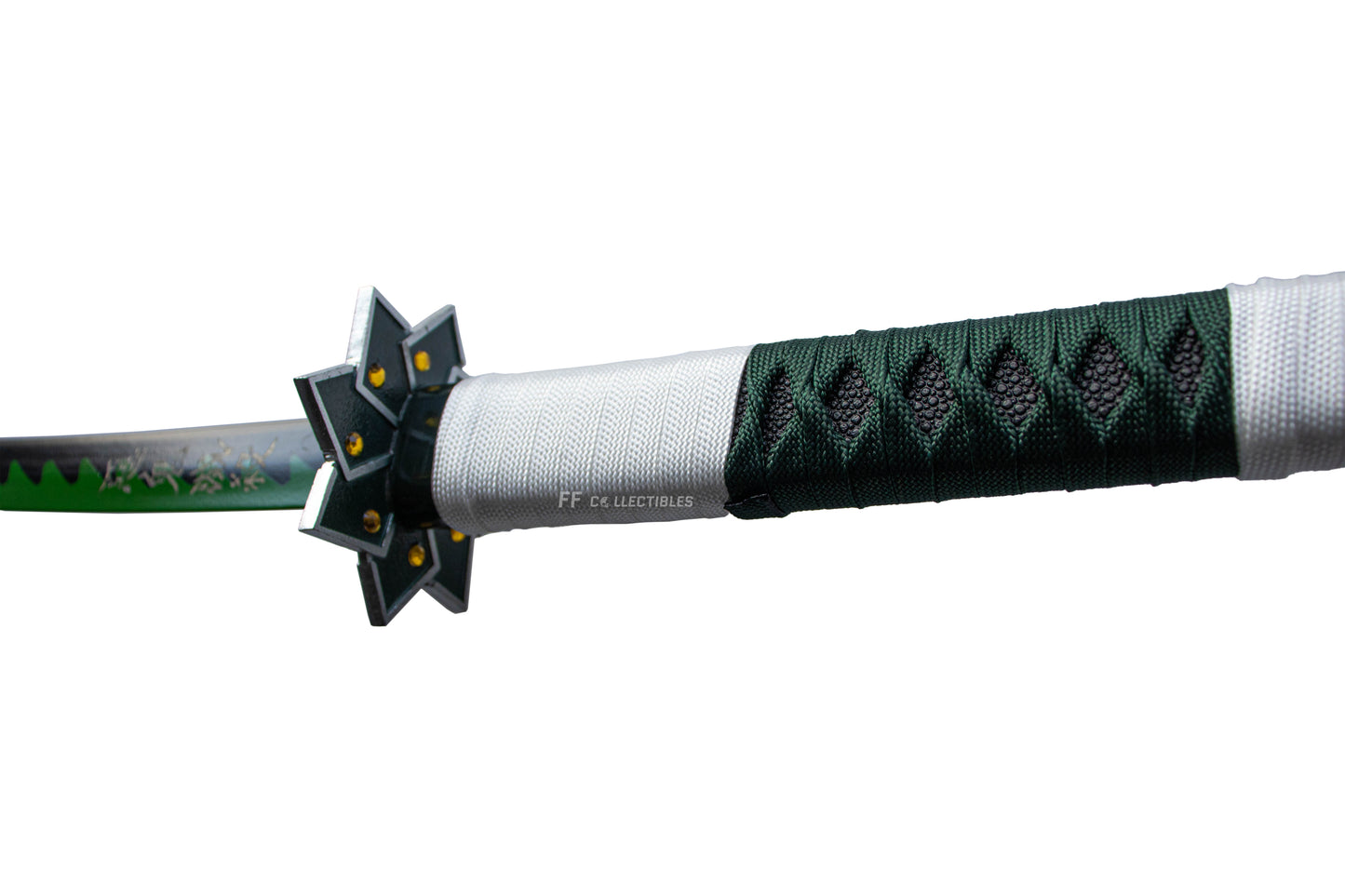 DEMON SLAYER – SANEMI SHINAZUGAWA’S NICHIRIN SWORD (with LEATHER sheath and stand)
