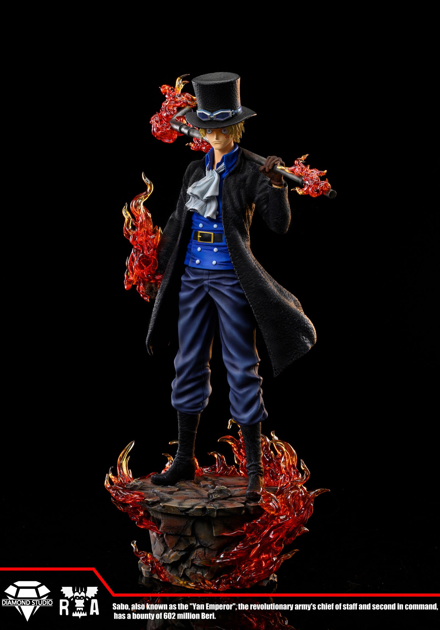 DIAMOND STUDIO – ONE PIECE: STANDING SERIES, RYUO HAKI LUFFY AND FLAME EMPEROR SABO [IN STOCK]