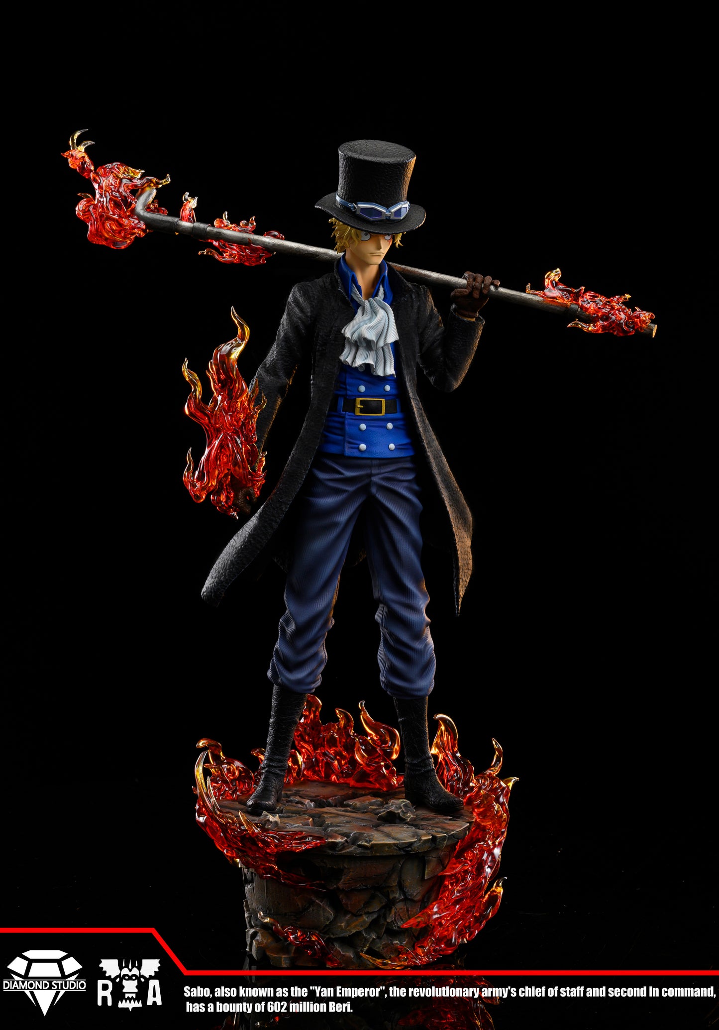 DIAMOND STUDIO – ONE PIECE: STANDING SERIES, RYUO HAKI LUFFY AND FLAME EMPEROR SABO [IN STOCK]