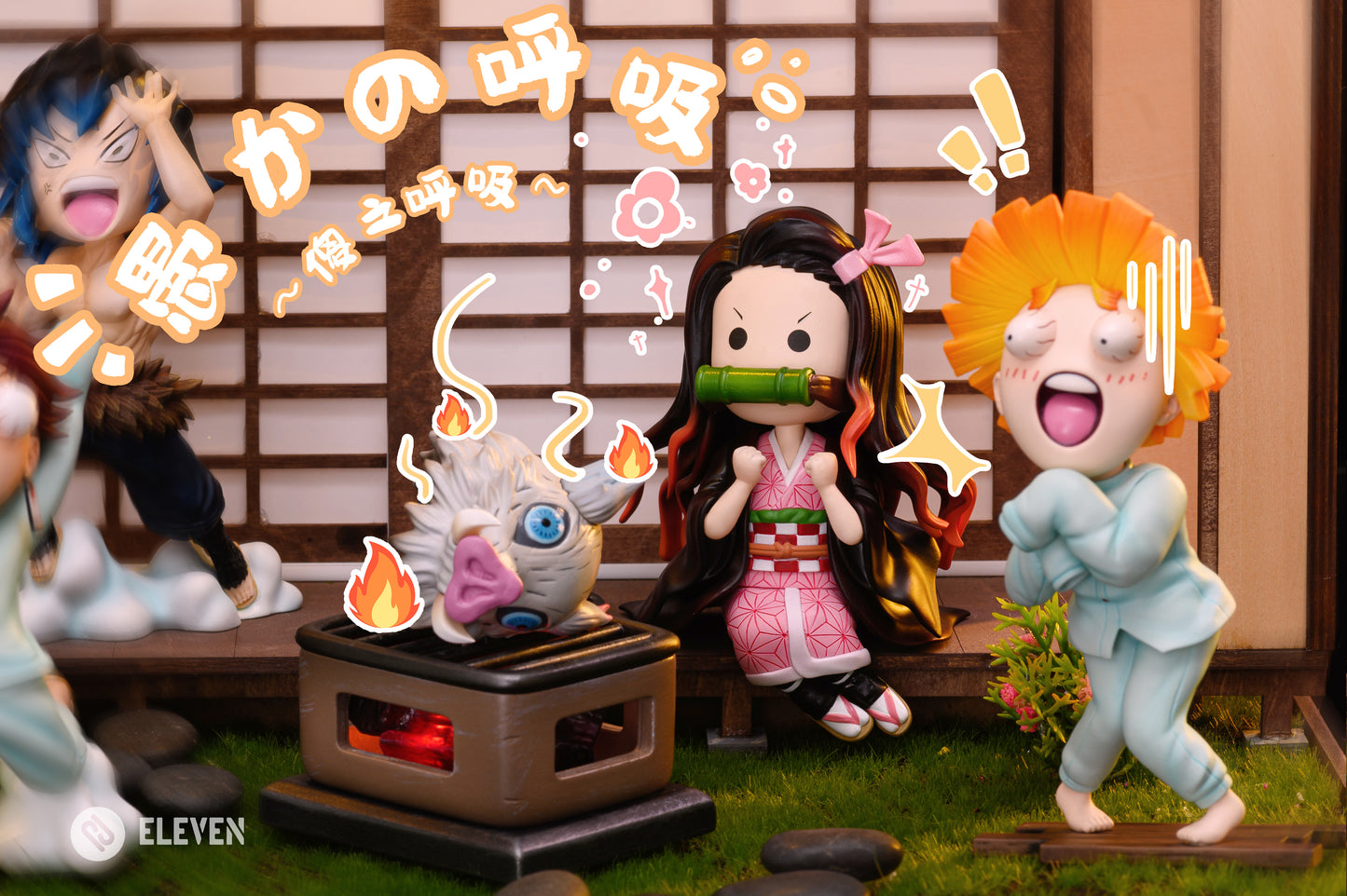 ELEVEN STUDIO – DEMON SLAYER: THE THREE FOOLS TANJIRO, ZENITSU, INOSUKE AND NEZUKO [PRE-ORDER]