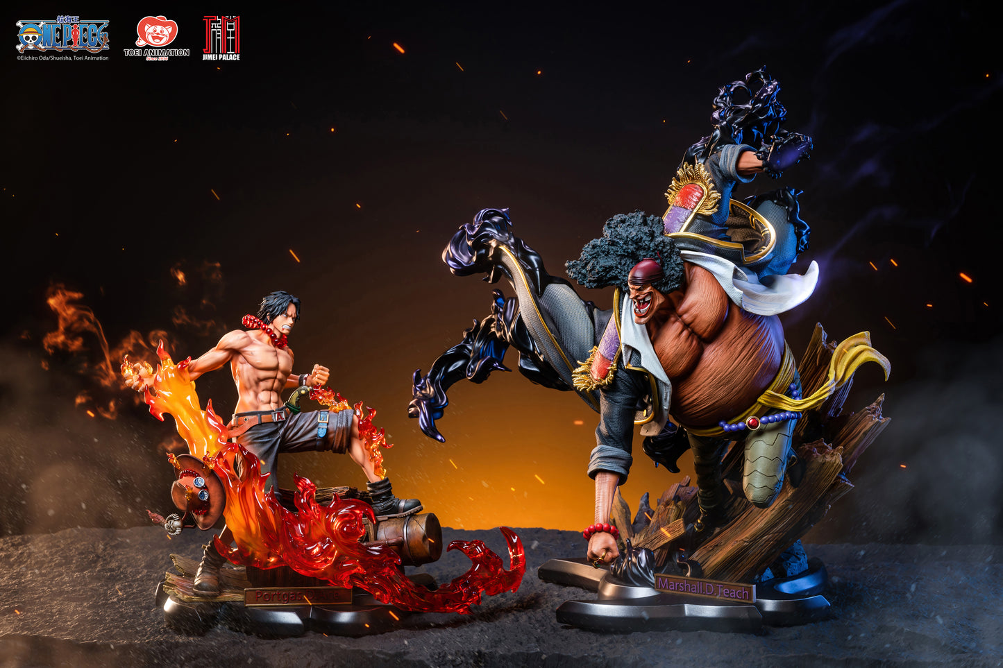 JIMEI PALACE STUDIO – ONE PIECE: MINI STATUE SERIES, PORTGAS D. ACE VS MARSHALL D. TEACH (LICENSED) [IN STOCK]