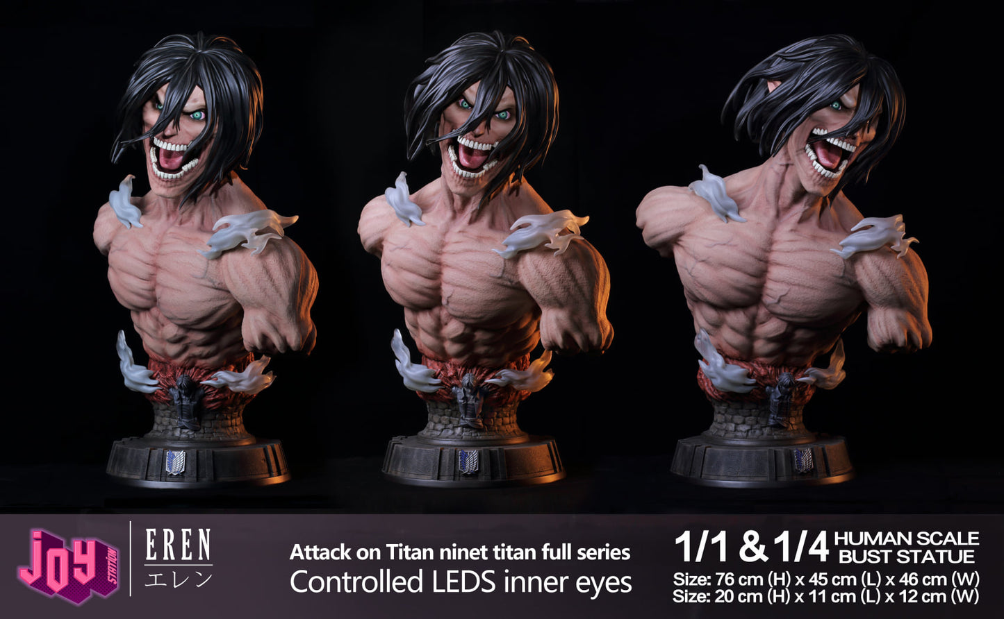 JOY STATION STUDIO – ATTACK ON TITAN: TITAN BUST SERIES, ATTACK AND COLOSSAL TITAN 1/4 [IN STOCK]