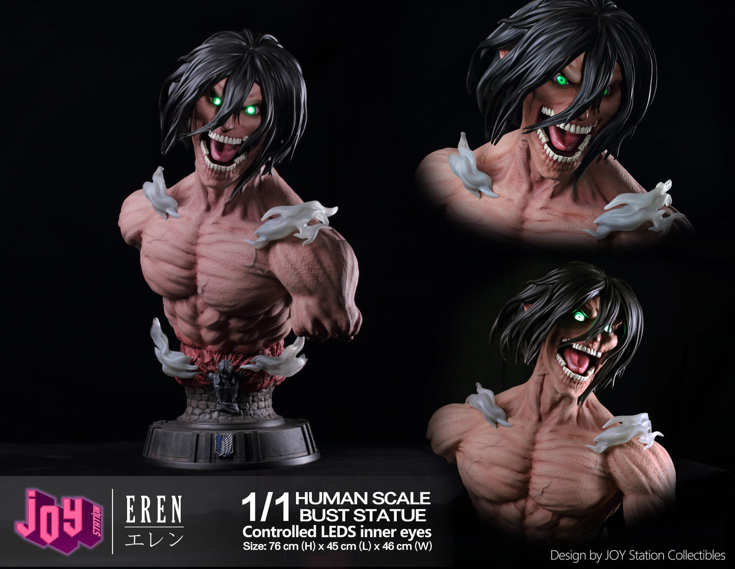 JOY STATION STUDIO – ATTACK ON TITAN: TITAN BUST SERIES, ATTACK AND COLOSSAL TITAN 1/4 [IN STOCK]