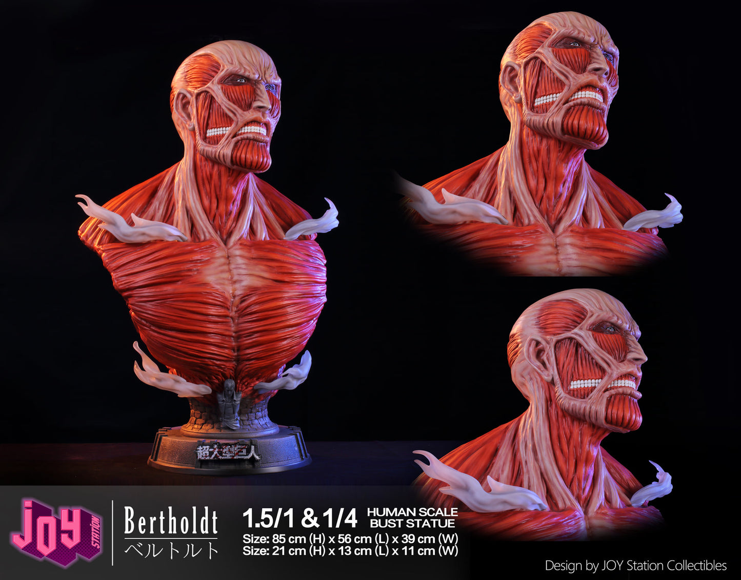 JOY STATION STUDIO – ATTACK ON TITAN: TITAN BUST SERIES, ATTACK AND COLOSSAL TITAN 1/4 [IN STOCK]