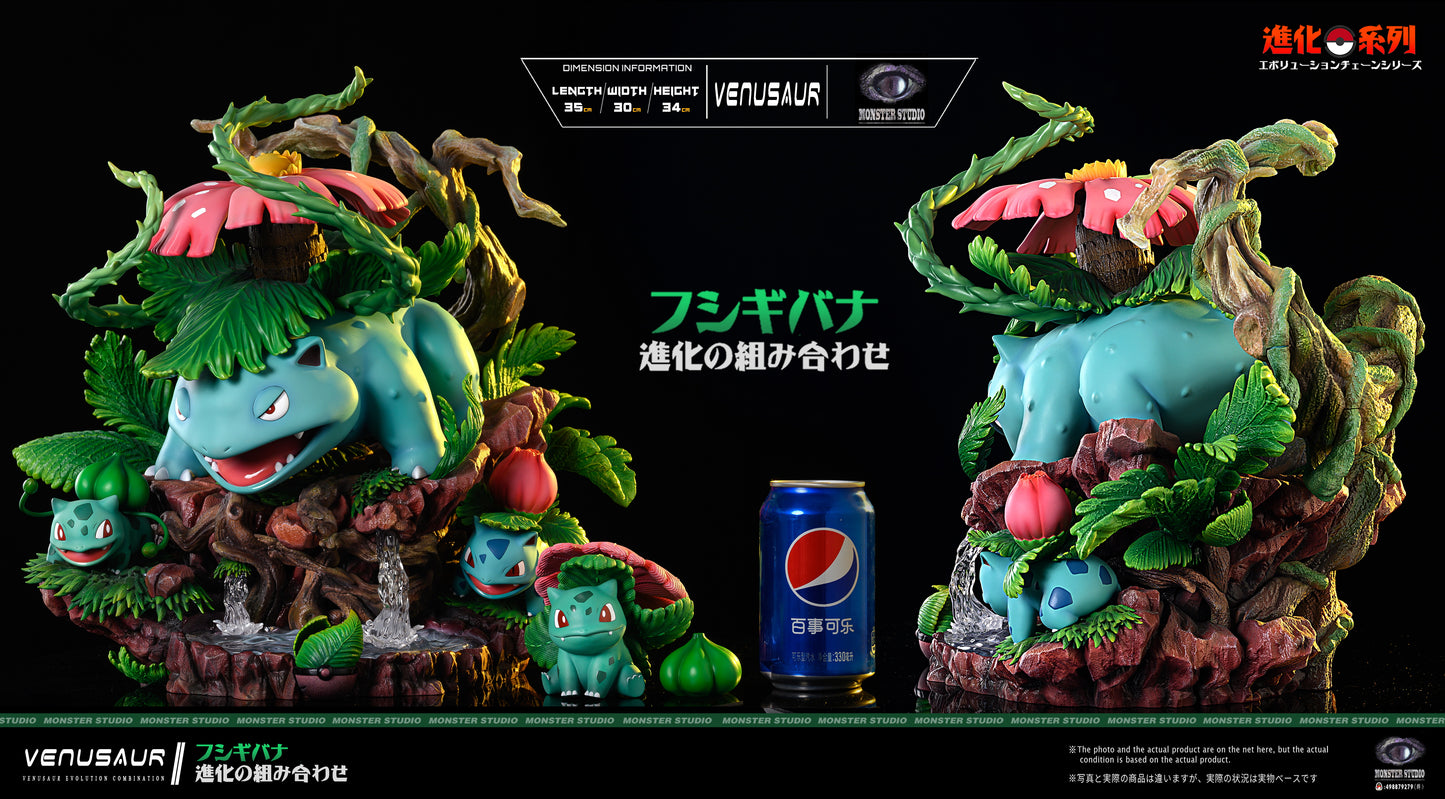 MONSTER STUDIO – POKEMON: EVOLUTION CHAIN SERIES 3. VENUSAUR EVOLUTION FAMILY [PRE-ORDER]